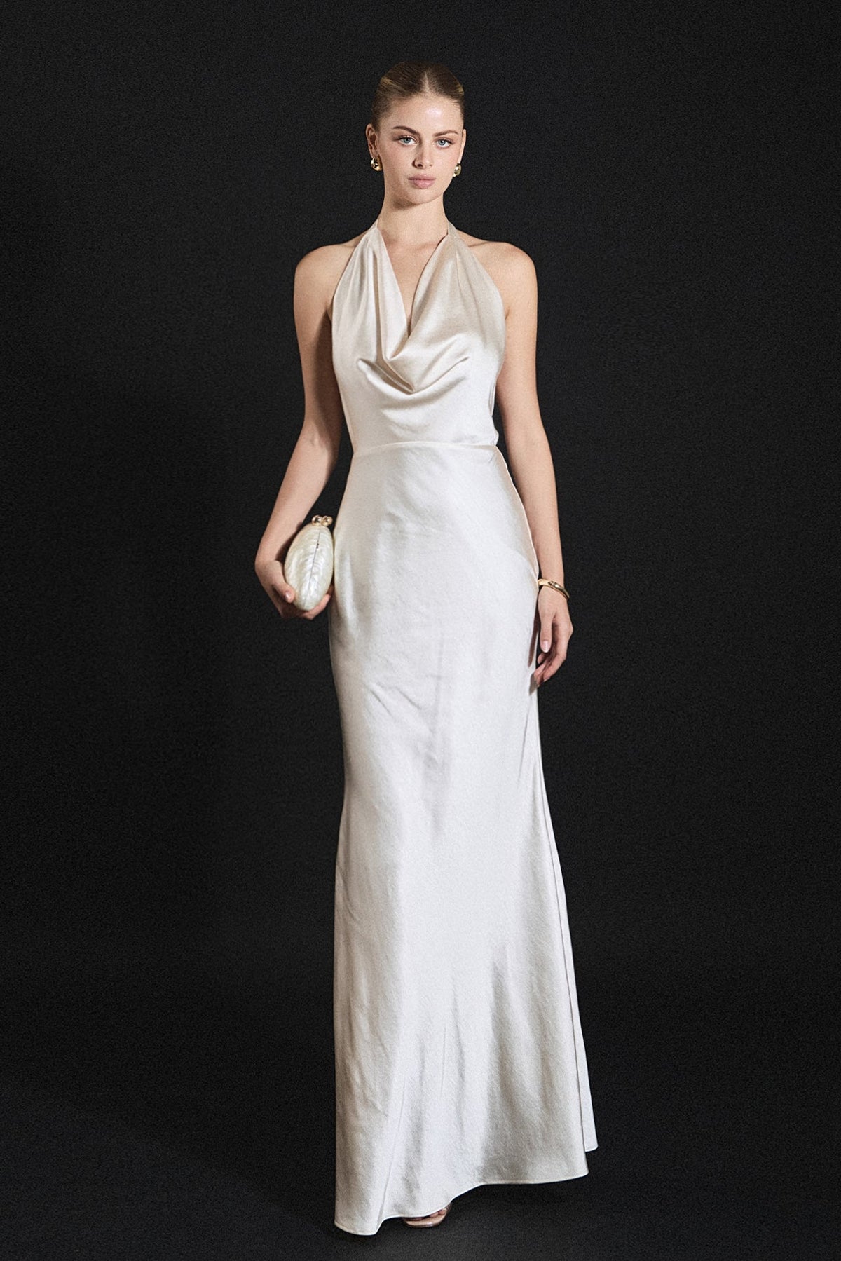 Satin Cowl Maxi Dress