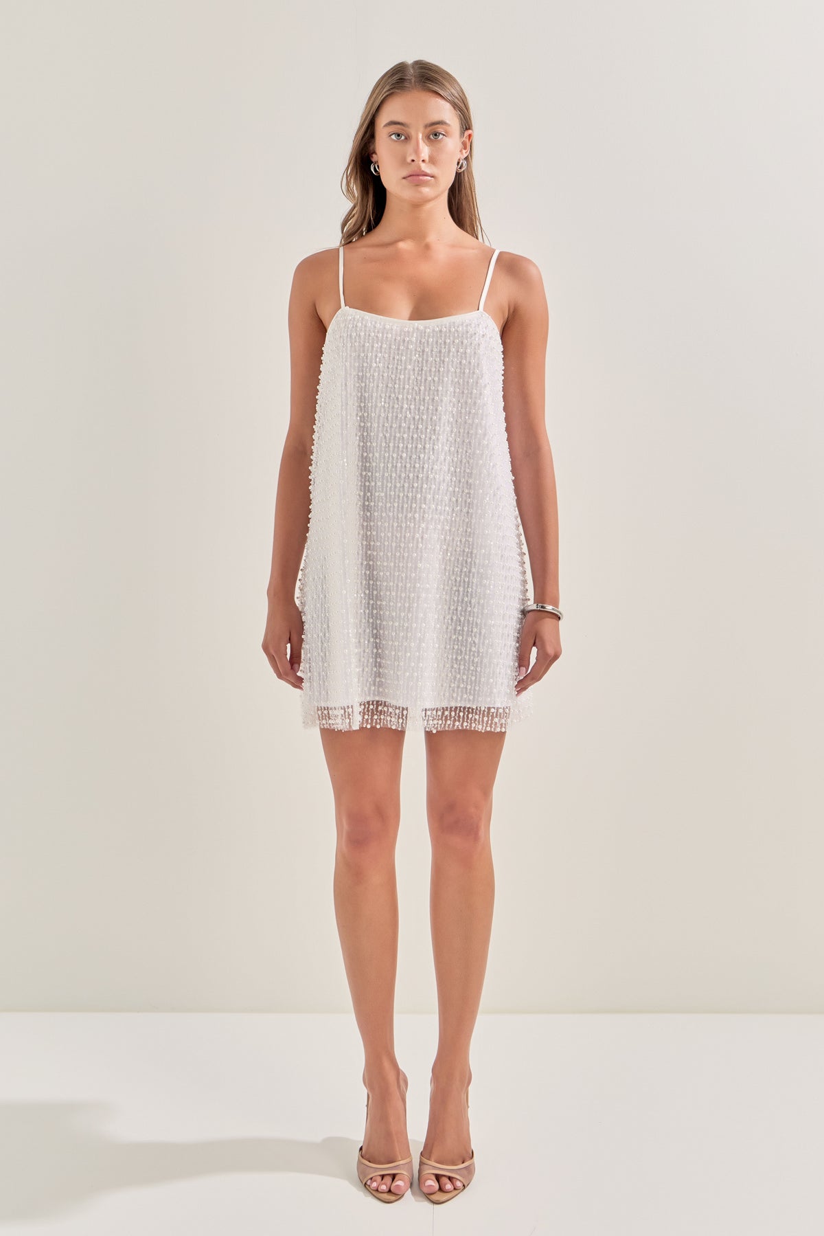 MARSY - Pearl Embellished Mini Dress - DRESSES available at Objectrare