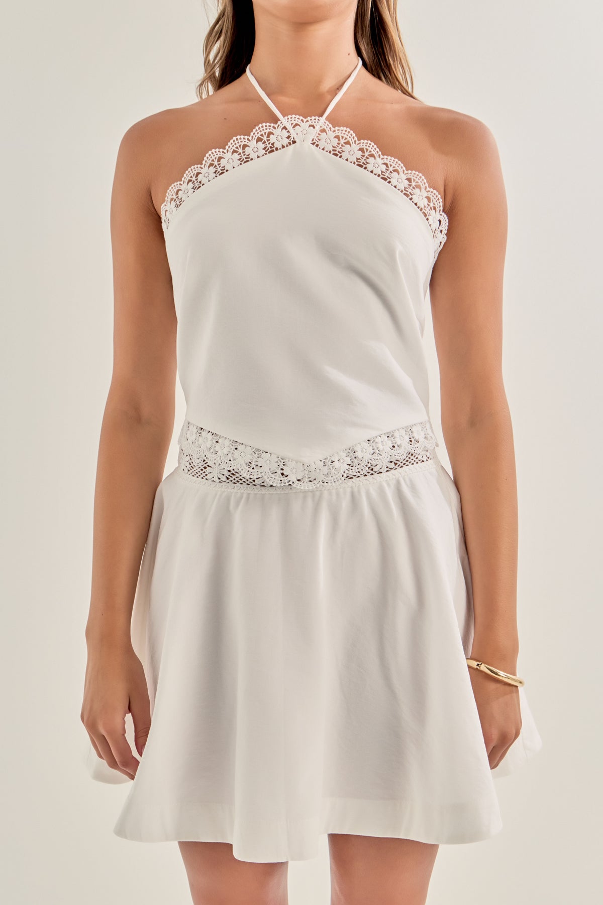 MARSY - Lace Trim Halter Top - TOPS available at Objectrare