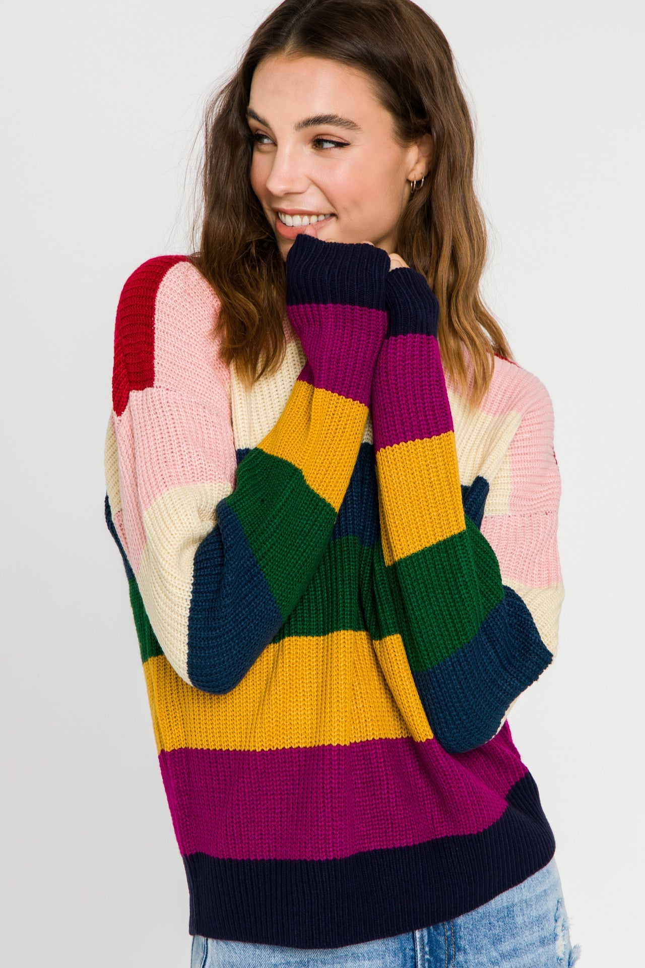 ENGLISH FACTORY - Multi-Colored Stripe Sweater - SWEATERS & KNITS available at Objectrare