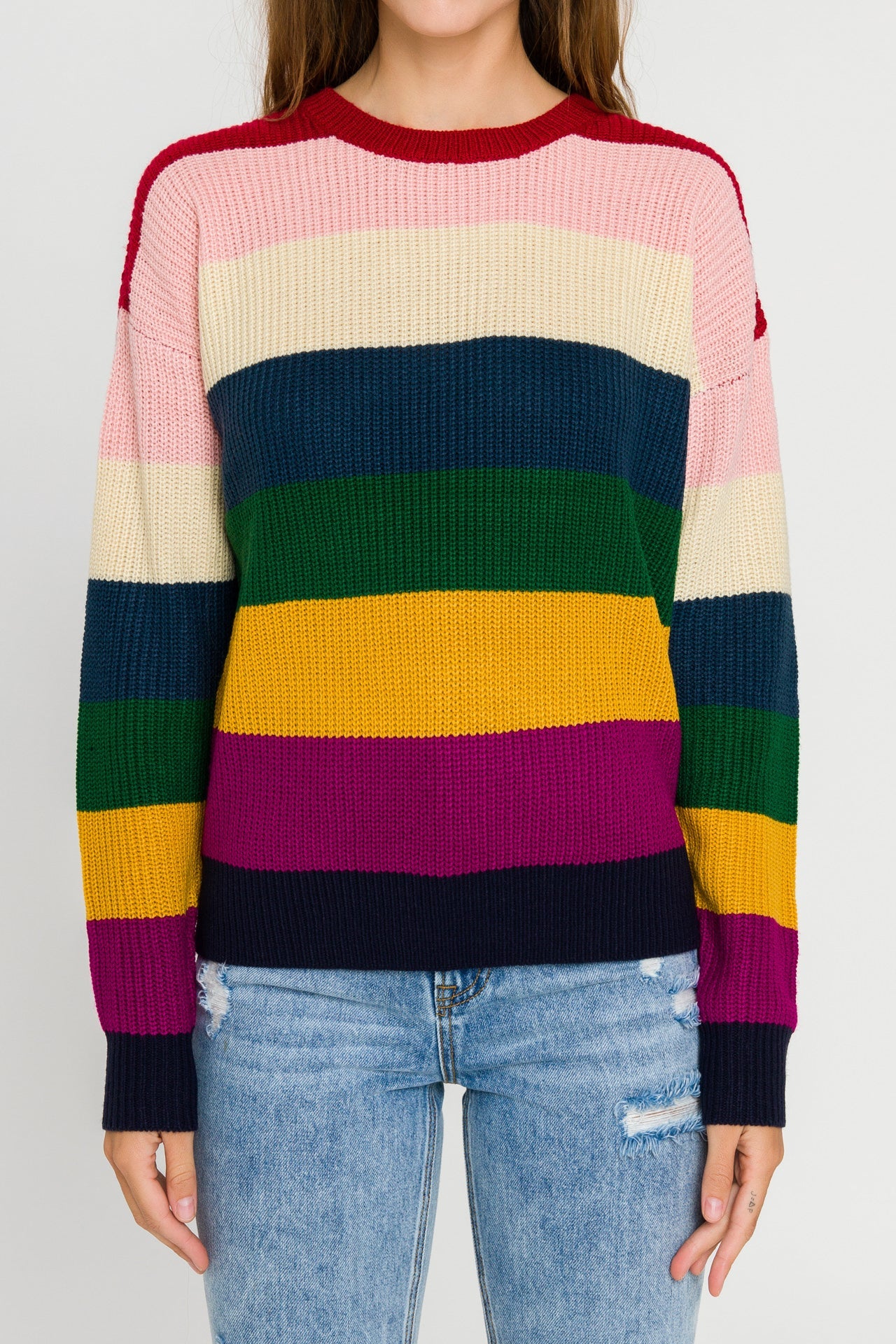 ENGLISH FACTORY - Multi-Colored Stripe Sweater - SWEATERS & KNITS available at Objectrare