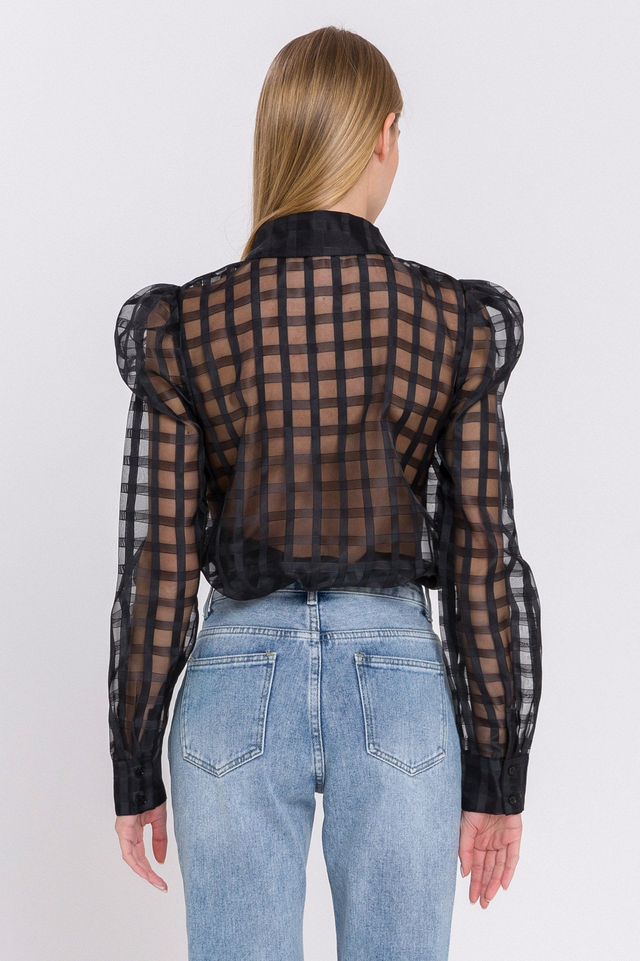ENGLISH FACTORY - Plaid See Through Shirt - TOPS available at Objectrare