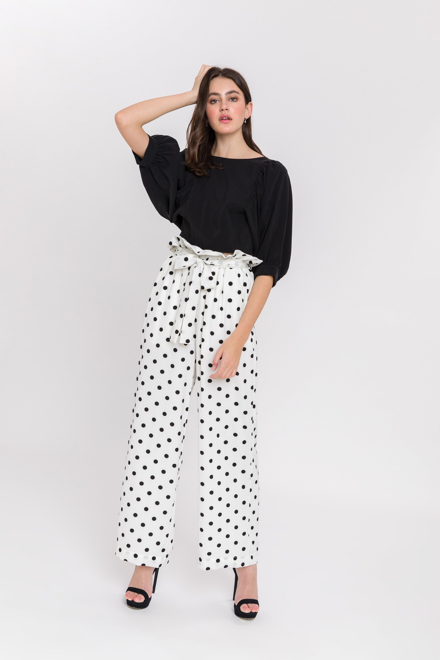 ENGLISH FACTORY - Polka Dot Wide Pants - PANTS available at Objectrare