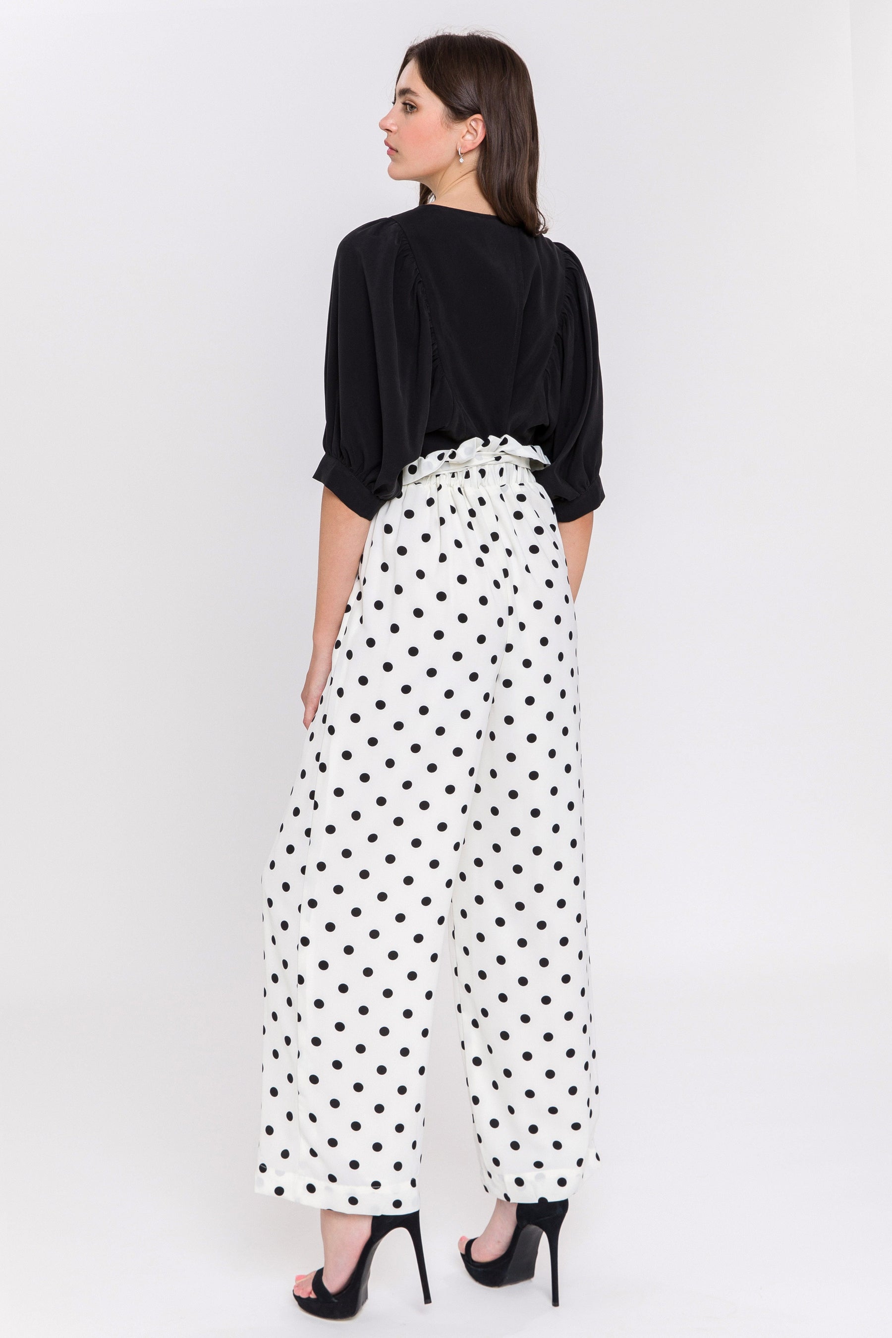 ENGLISH FACTORY - Polka Dot Wide Pants - PANTS available at Objectrare