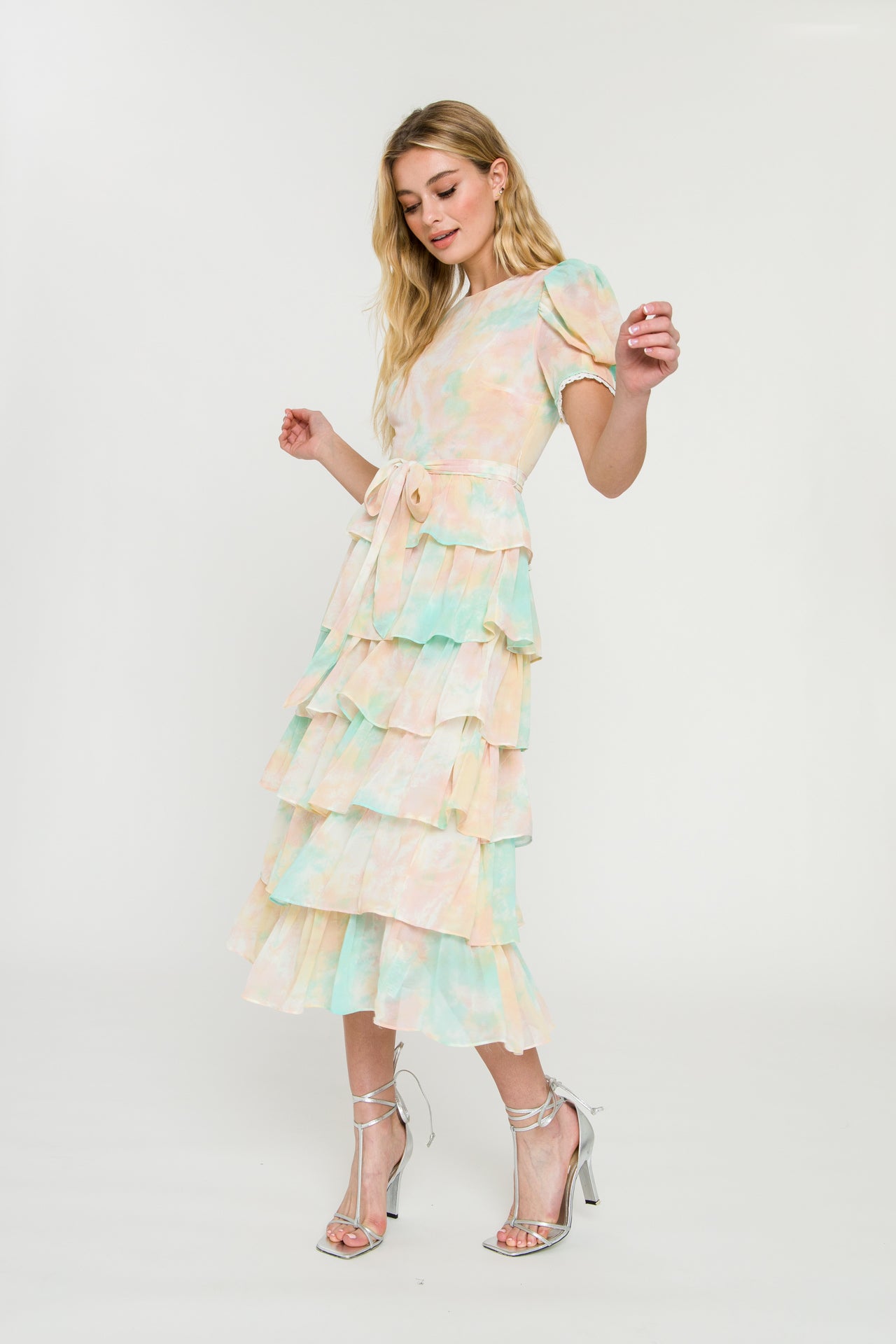 FREE THE ROSES - Tie Dye Tiered Midi Dress - DRESSES available at Objectrare