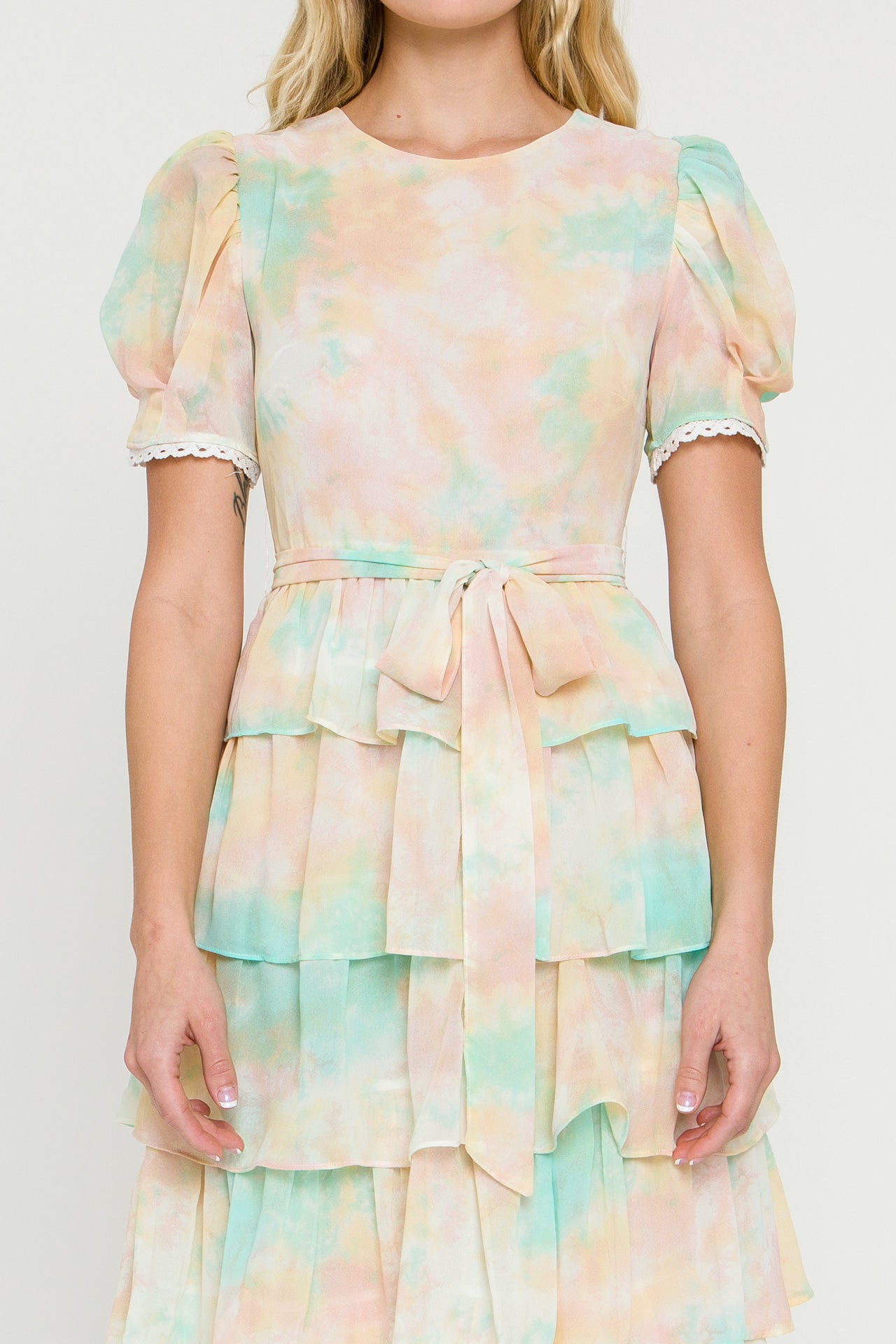 FREE THE ROSES - Tie Dye Tiered Midi Dress - DRESSES available at Objectrare