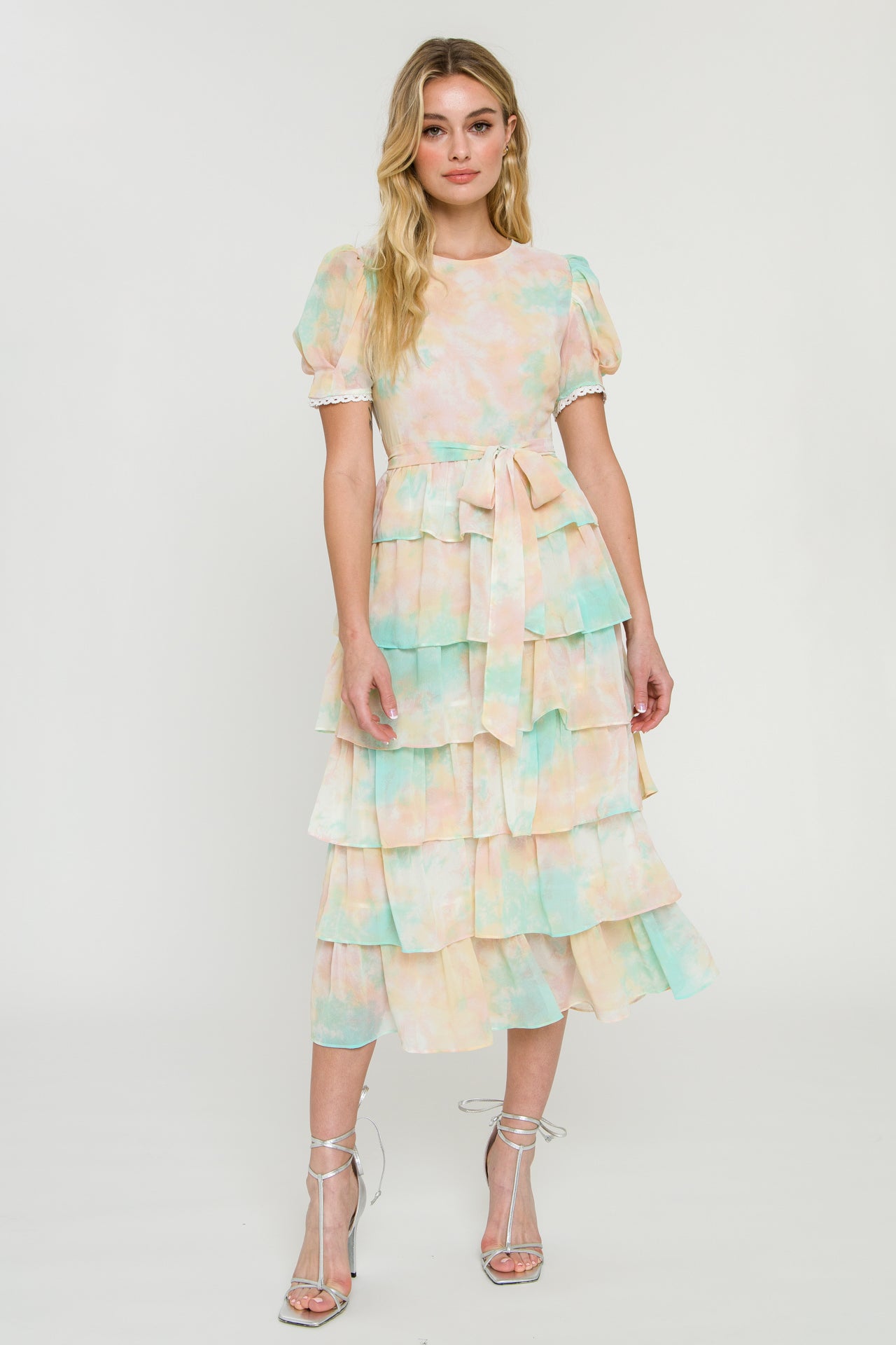 FREE THE ROSES - Tie Dye Tiered Midi Dress - DRESSES available at Objectrare