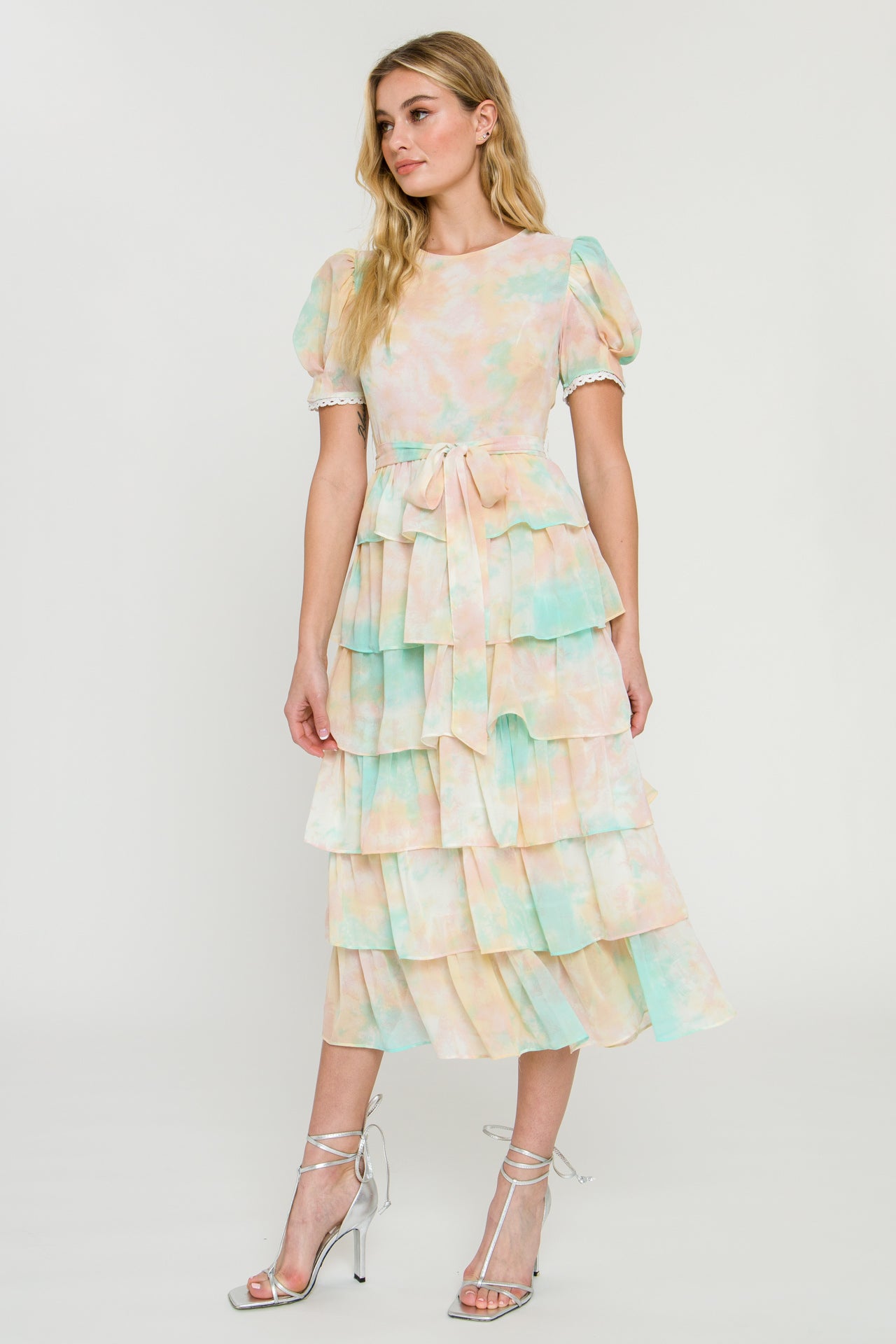 FREE THE ROSES - Tie Dye Tiered Midi Dress - DRESSES available at Objectrare