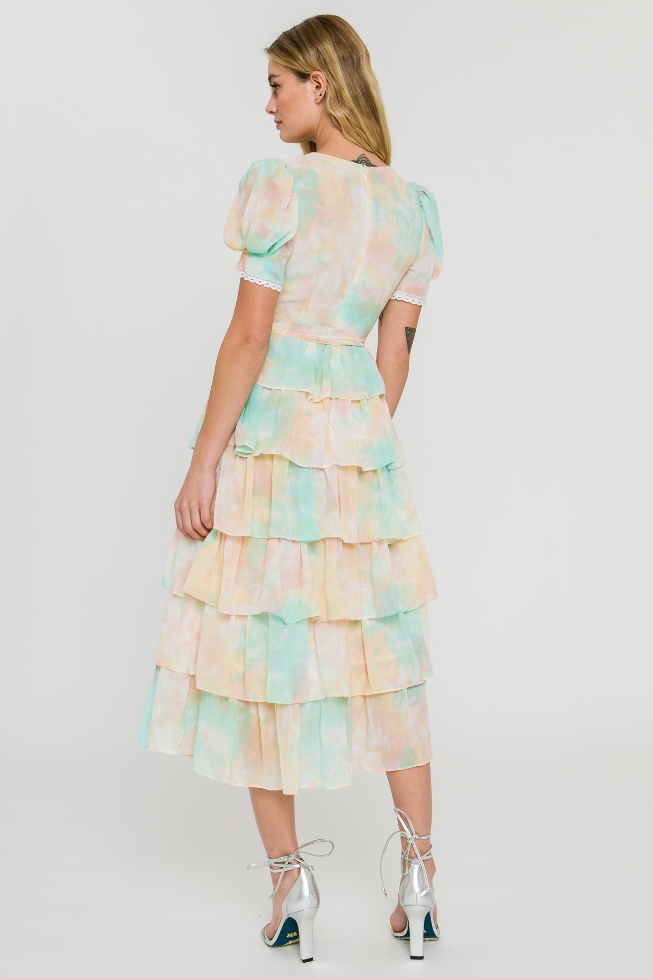 FREE THE ROSES - Tie Dye Tiered Midi Dress - DRESSES available at Objectrare