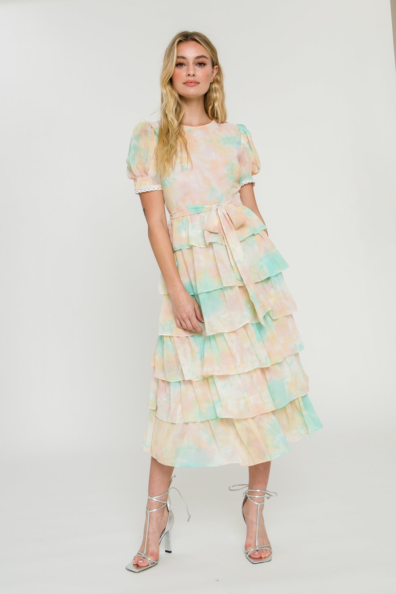 FREE THE ROSES - Tie Dye Tiered Midi Dress - DRESSES available at Objectrare