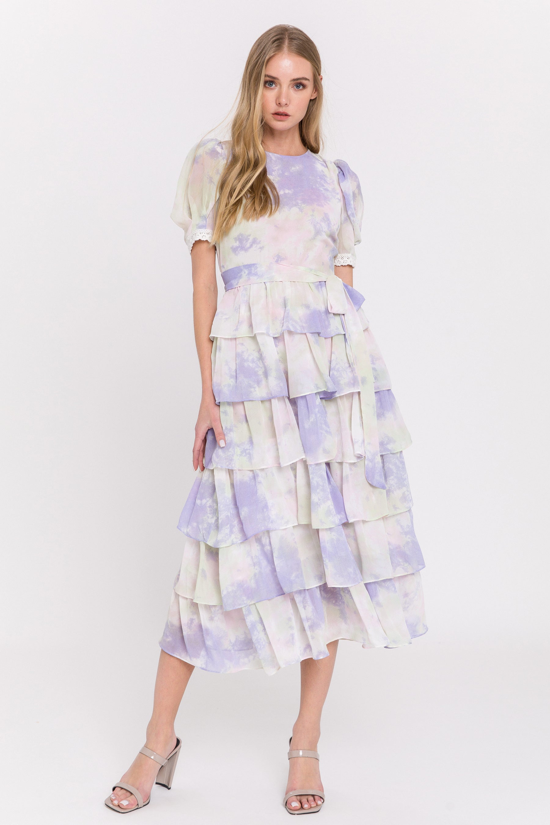 FREE THE ROSES - Tie Dye Tiered Midi Dress - DRESSES available at Objectrare