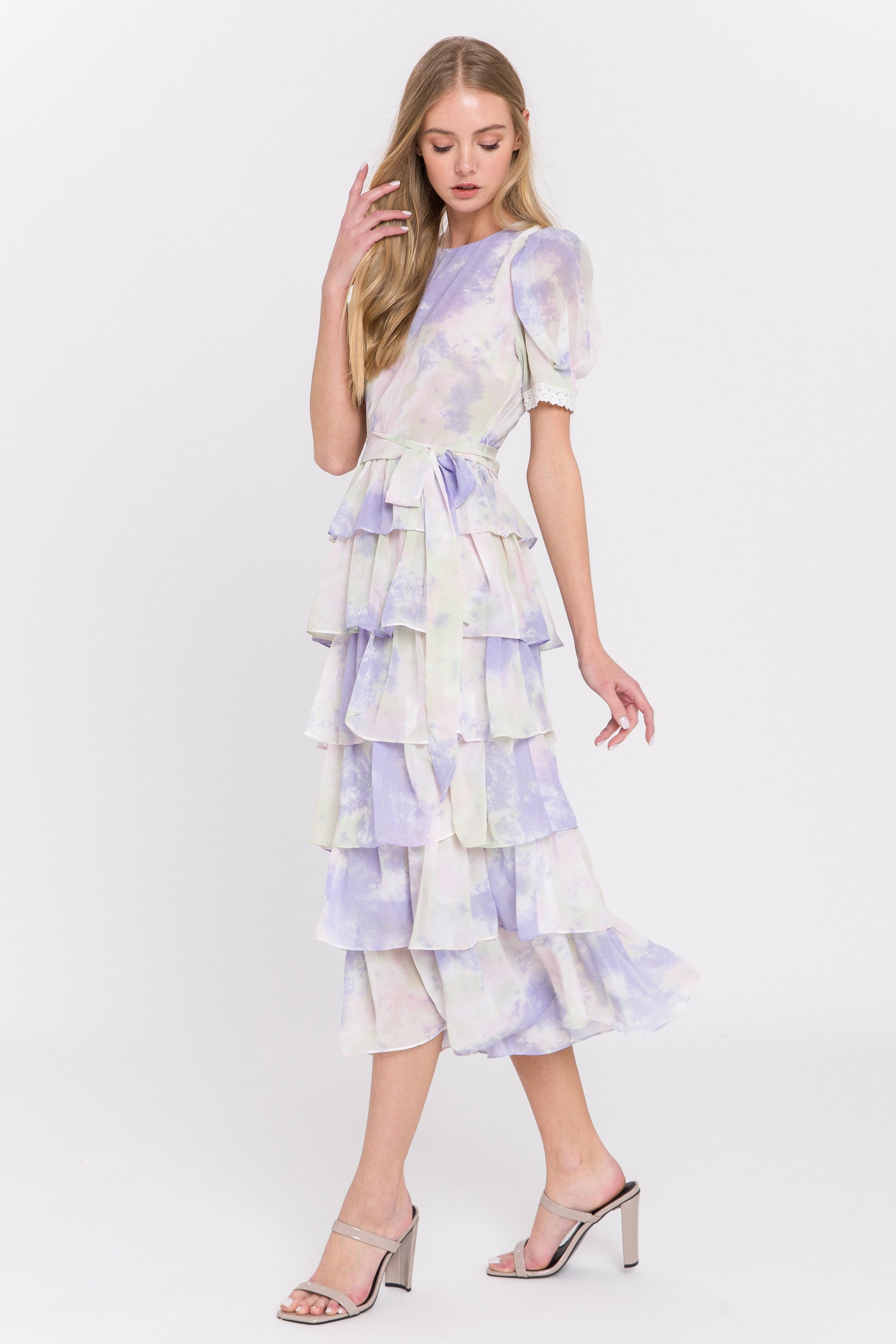 FREE THE ROSES - Tie Dye Tiered Midi Dress - DRESSES available at Objectrare