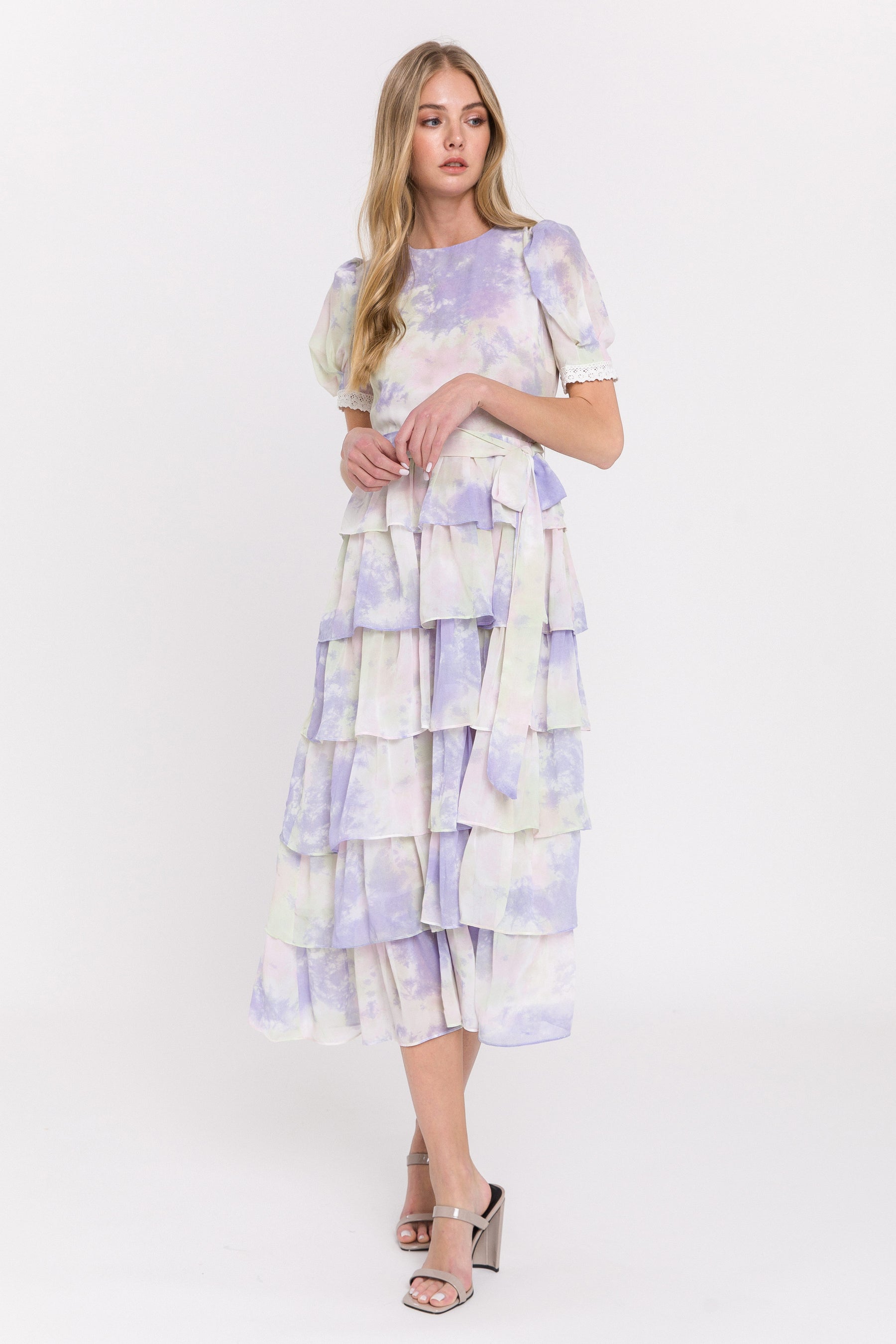 FREE THE ROSES - Tie Dye Tiered Midi Dress - DRESSES available at Objectrare