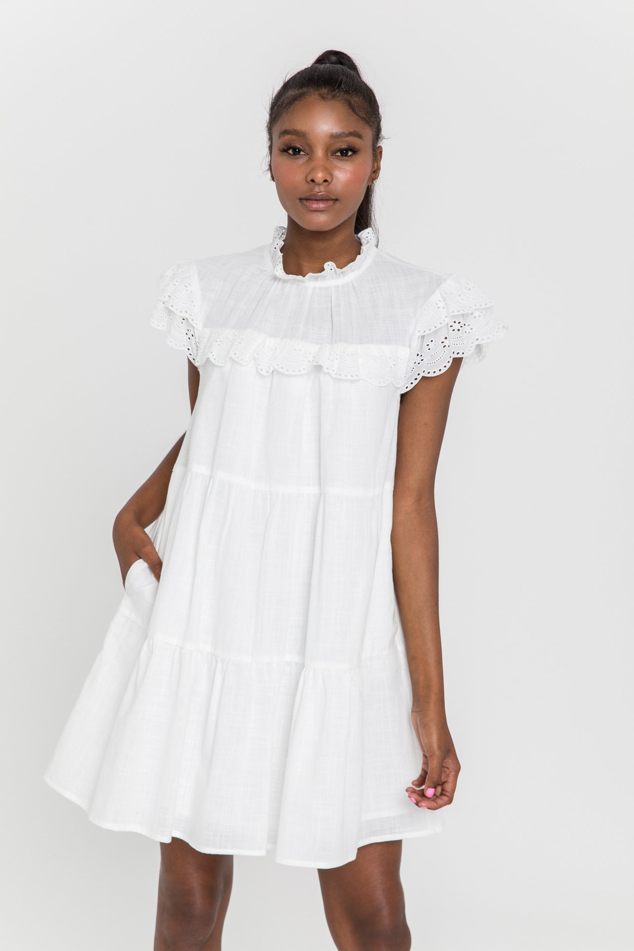 ENGLISH FACTORY - Eyelet Babydoll Dress - DRESSES available at Objectrare
