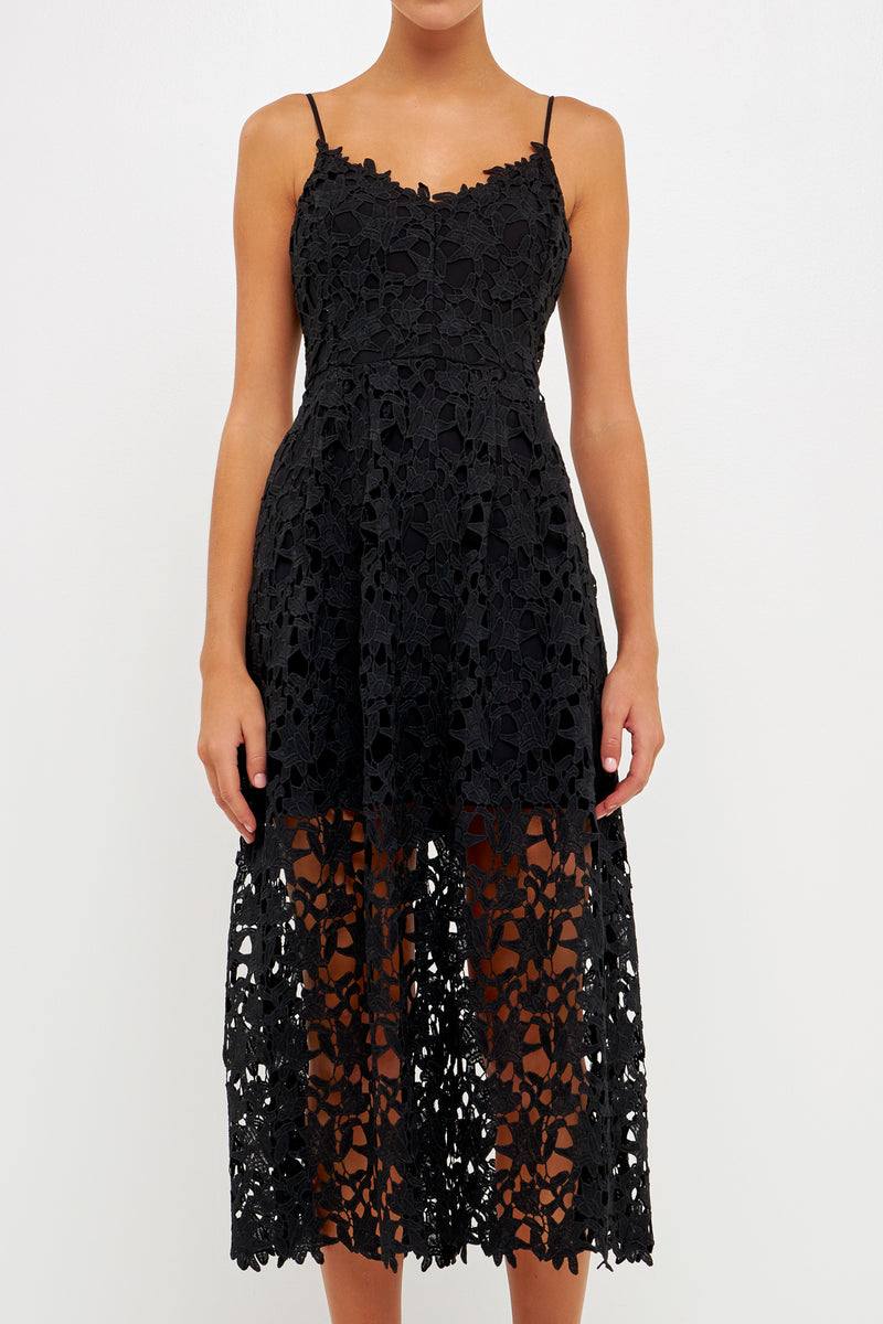 ENDLESS ROSE - Lace Midi Dress - DRESSES available at Objectrare