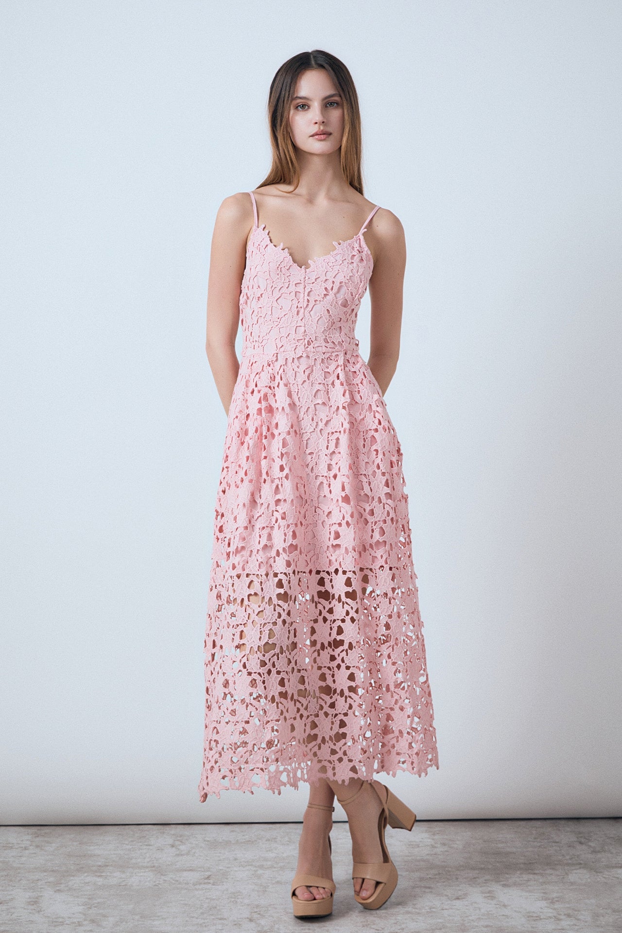 ENDLESS ROSE - Lace Midi Dress - DRESSES available at Objectrare