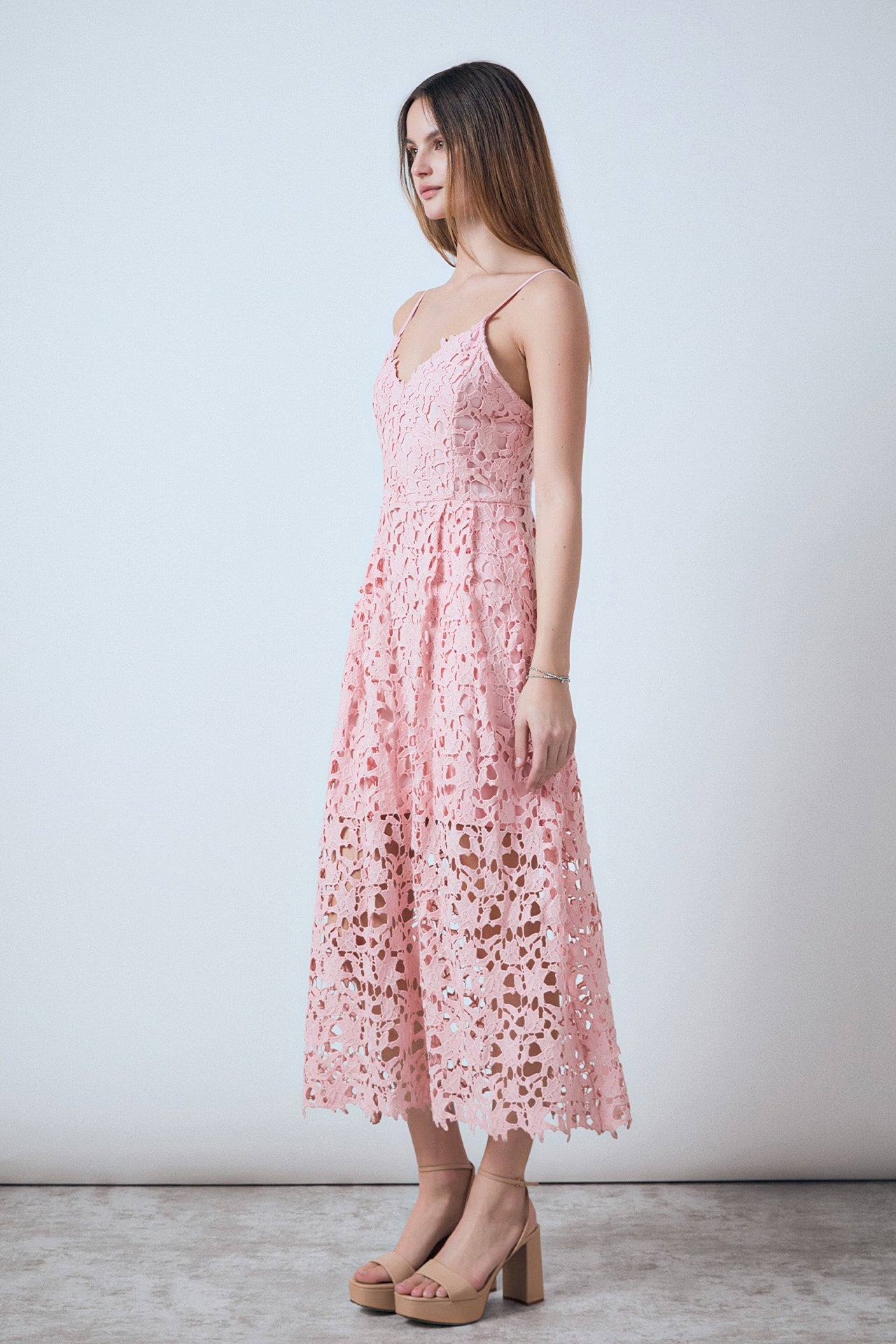 ENDLESS ROSE - Lace Midi Dress - DRESSES available at Objectrare