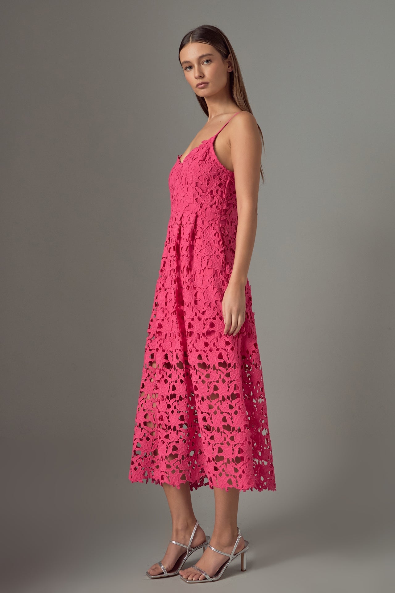 ENDLESS ROSE - Lace Midi Dress - DRESSES available at Objectrare