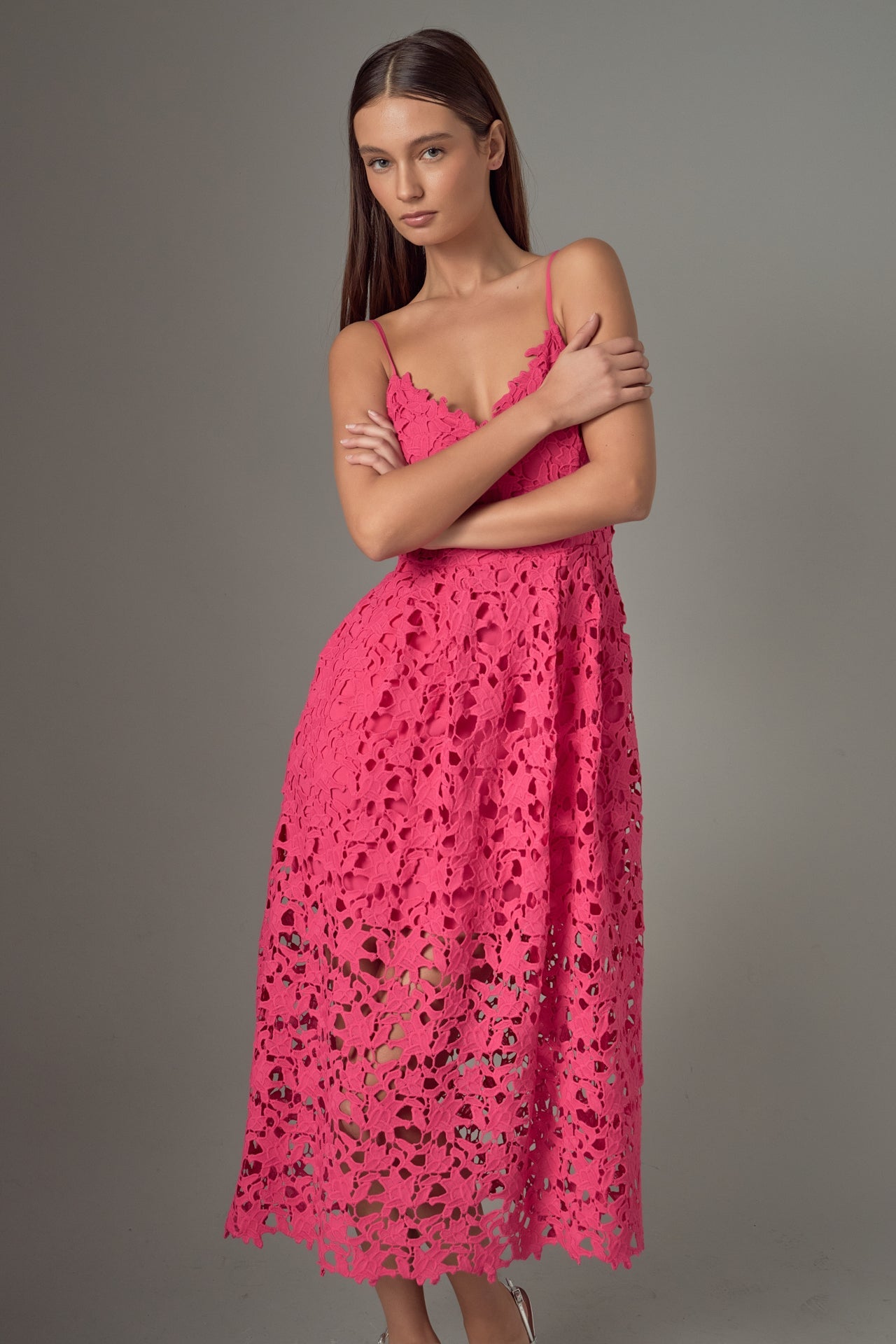 ENDLESS ROSE - Lace Midi Dress - DRESSES available at Objectrare