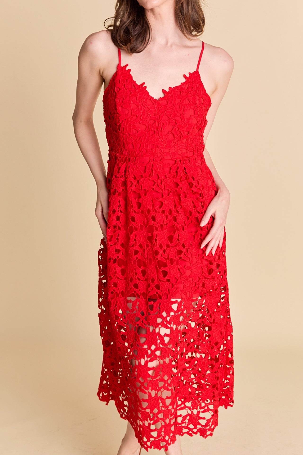 ENDLESS ROSE - Lace Midi Dress - DRESSES available at Objectrare