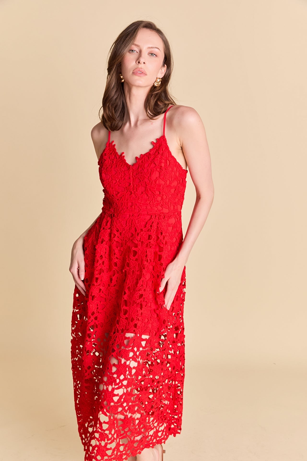 ENDLESS ROSE - Lace Midi Dress - DRESSES available at Objectrare