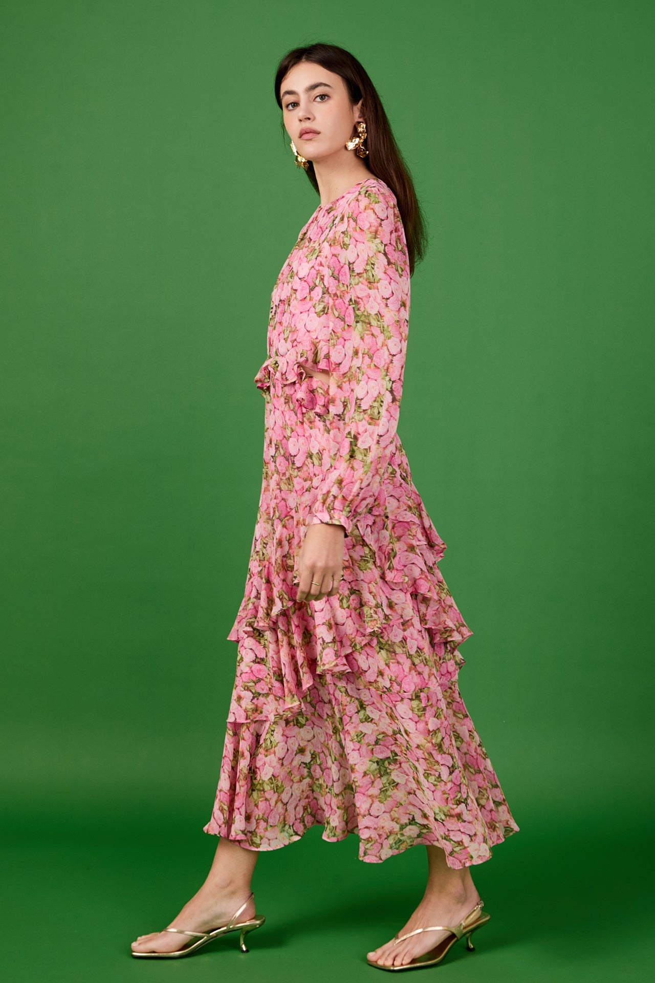 ENDLESS ROSE - Floral Print Off Waist Dress - DRESSES available at Objectrare