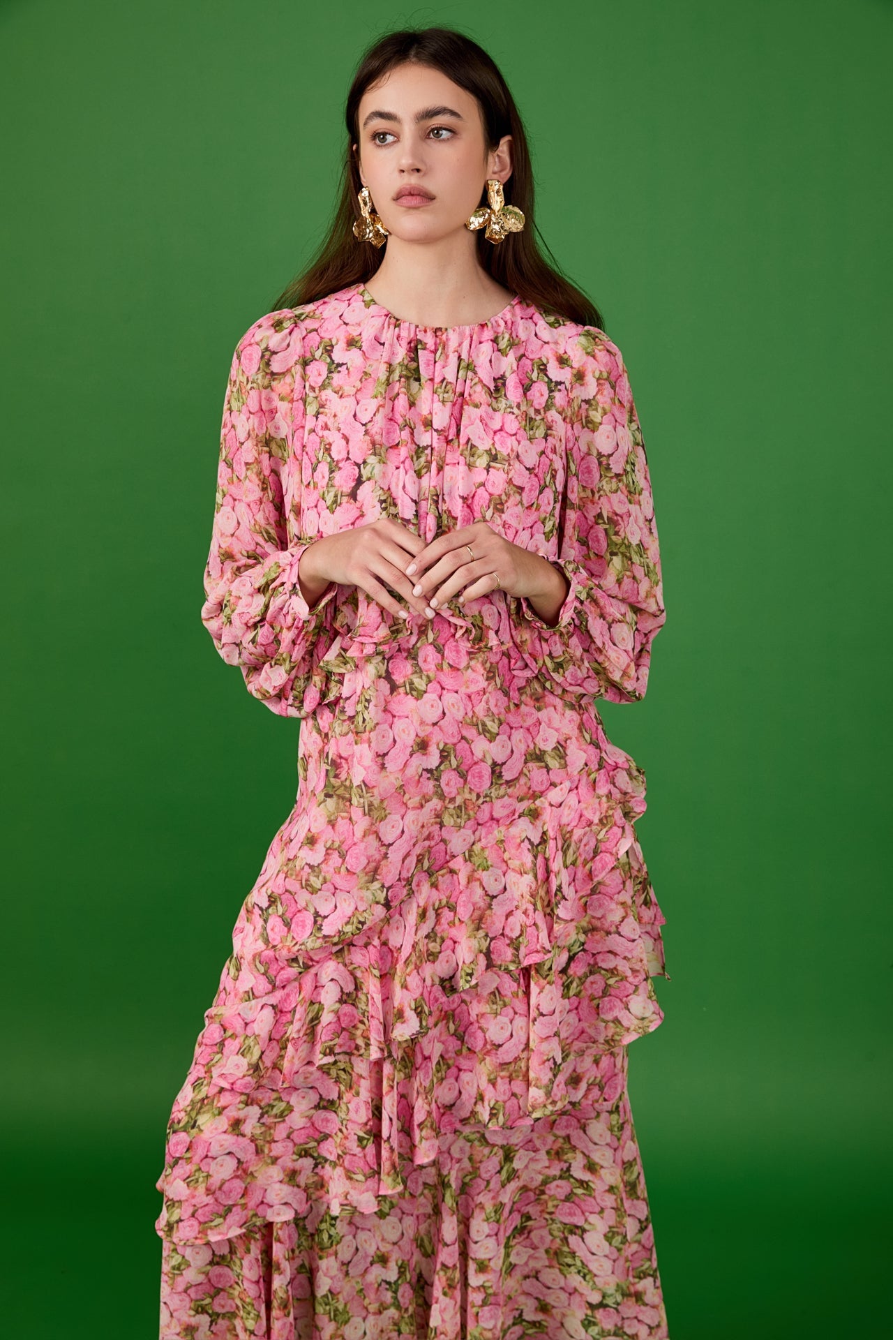 ENDLESS ROSE - Floral Print Off Waist Dress - DRESSES available at Objectrare