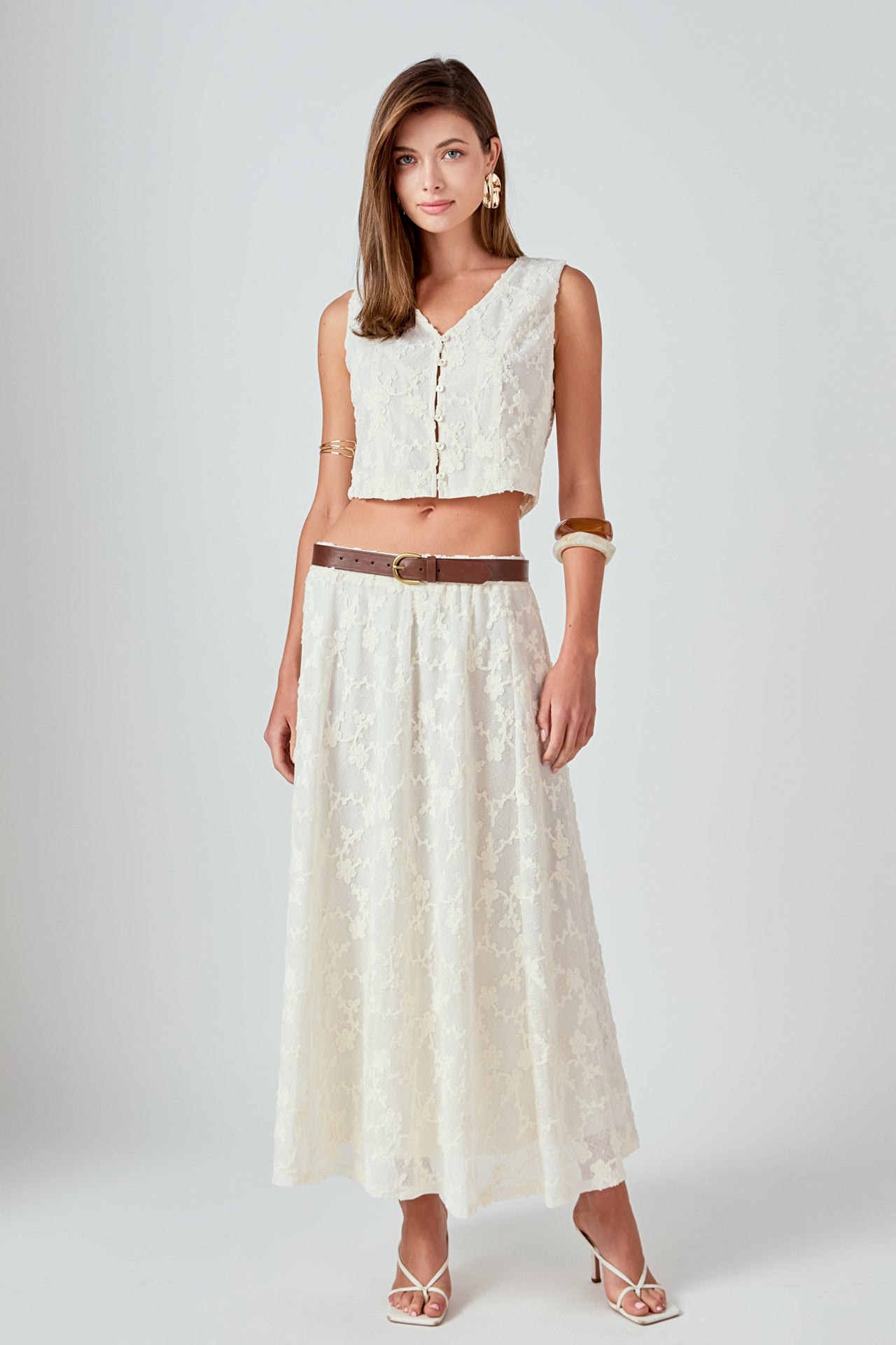 ENDLESS ROSE - Floral Embroidery Lace Vest - TOPS available at Objectrare