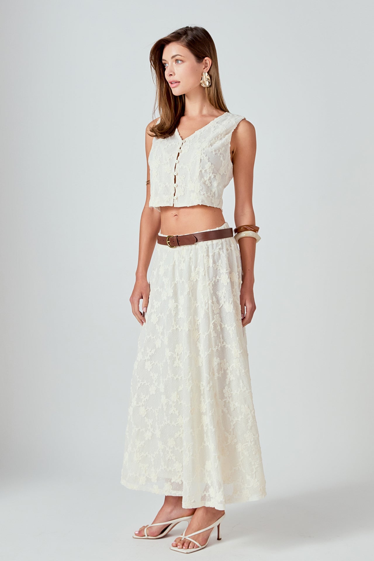 ENDLESS ROSE - Floral Embroidery Lace Skirt - SKIRTS available at Objectrare