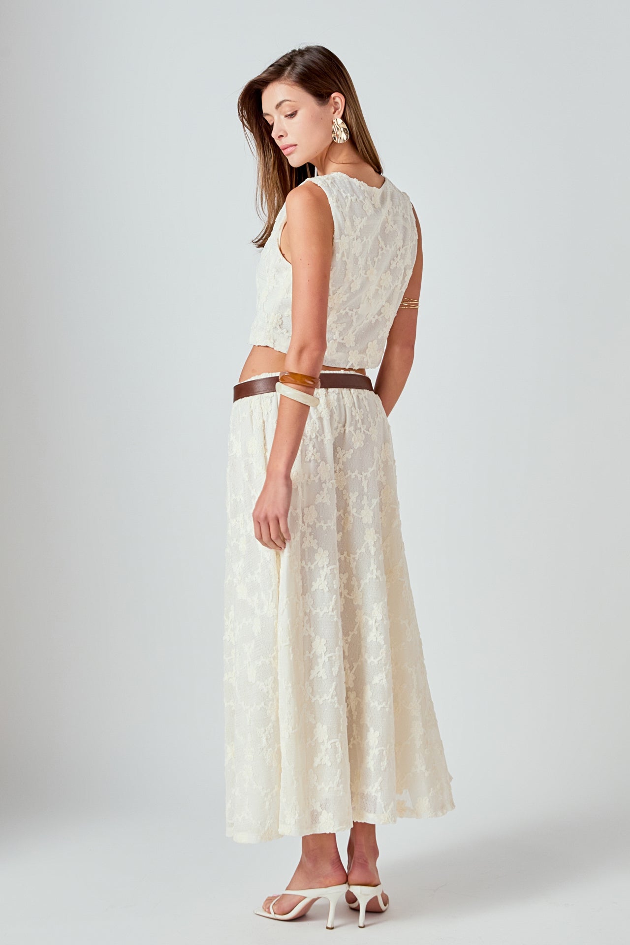ENDLESS ROSE - Floral Embroidery Lace Skirt - SKIRTS available at Objectrare