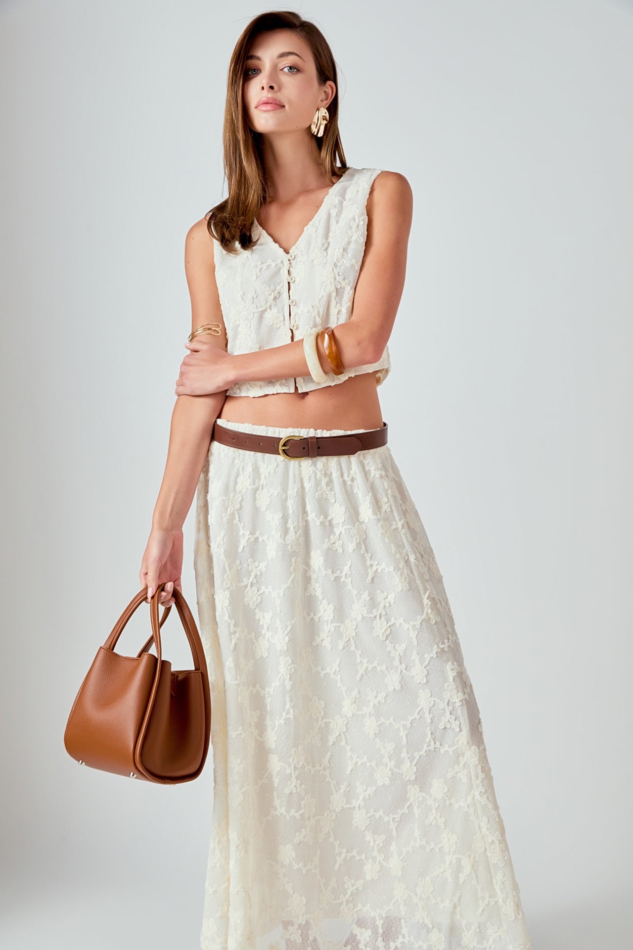 ENDLESS ROSE - Floral Embroidery Lace Skirt - SKIRTS available at Objectrare
