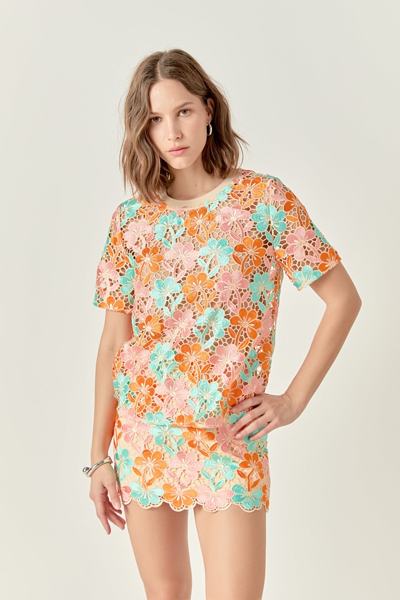 ENDLESS ROSE - Floral Short Sleeve Top - TOPS available at Objectrare
