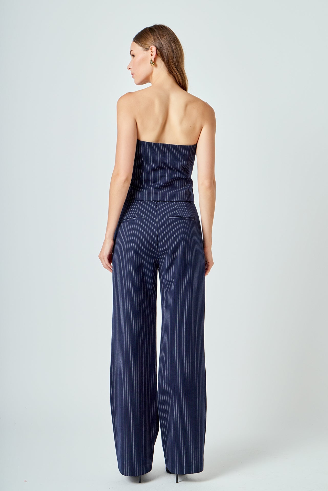 ENDLESS ROSE - Stripe Draped Corset Top - TOPS available at Objectrare