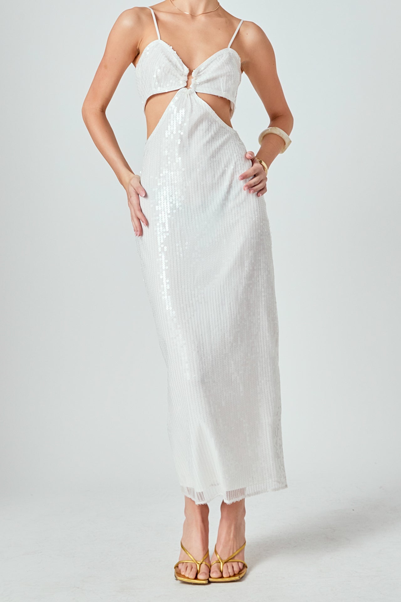 ENDLESS ROSE - Emma Sequin Cut Out Midi Dress - DRESSES available at Objectrare