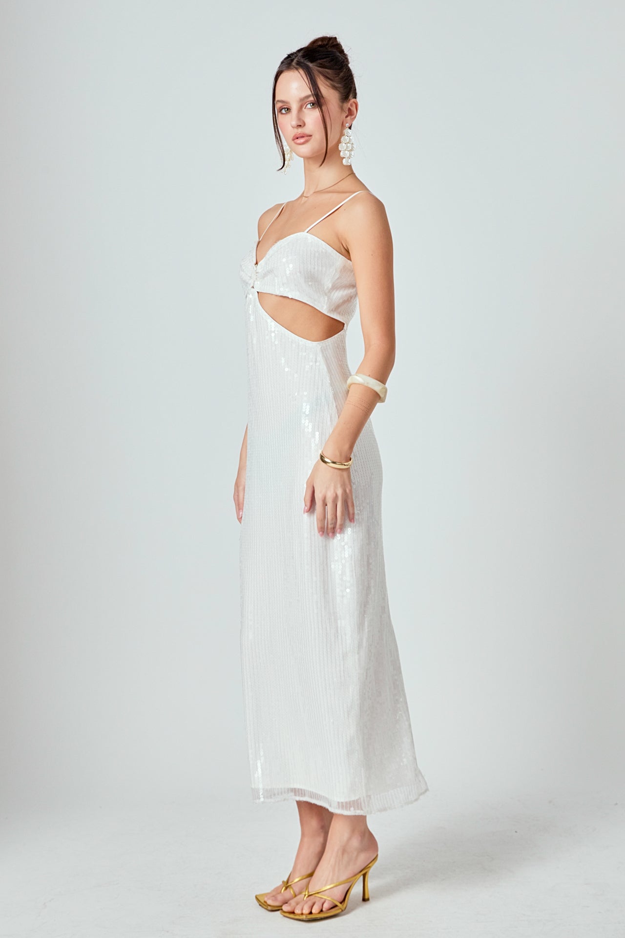 ENDLESS ROSE - Emma Sequin Cut Out Midi Dress - DRESSES available at Objectrare