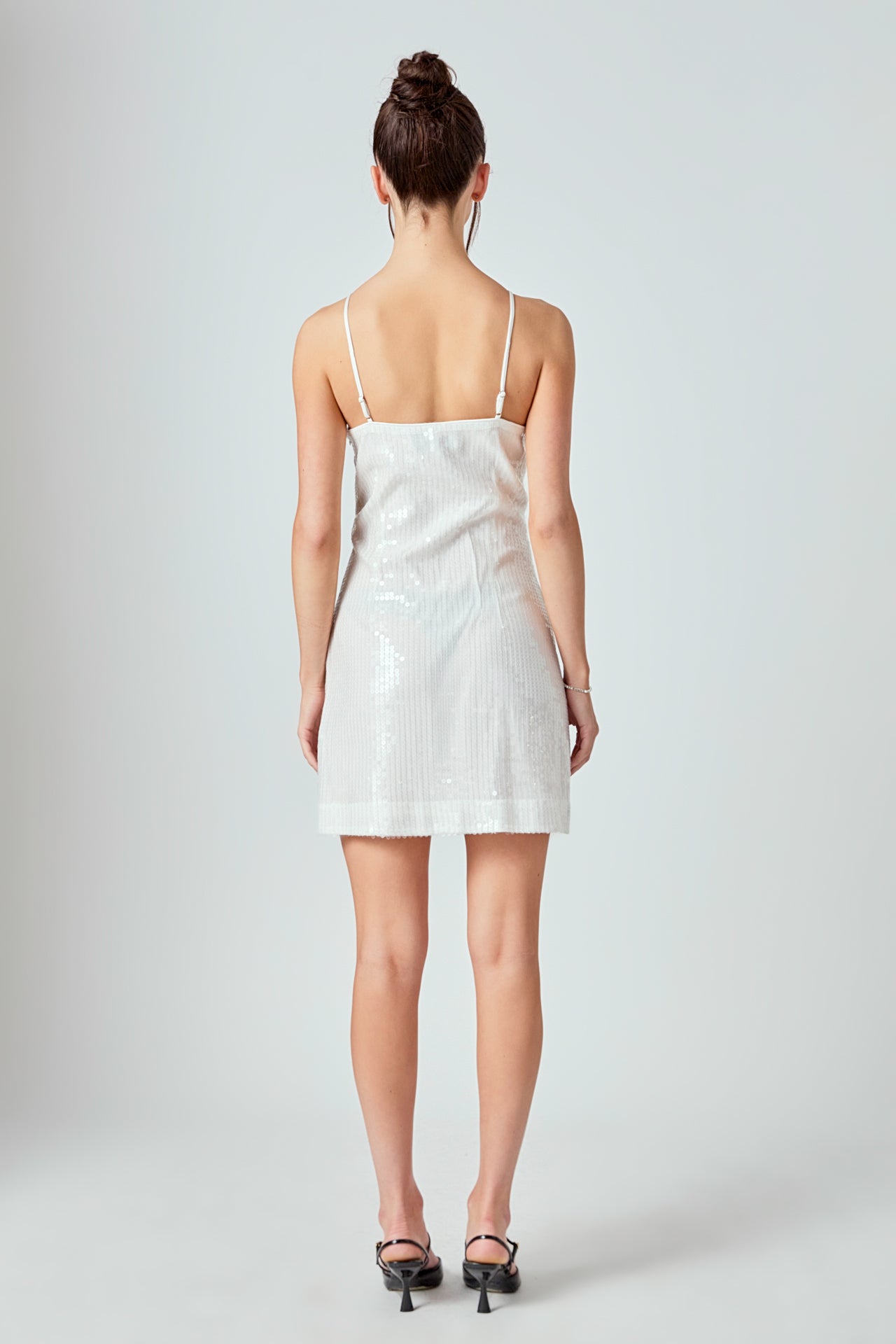 ENDLESS ROSE - Aimee Sequin Halter Mini Dress with Florette - DRESSES available at Objectrare