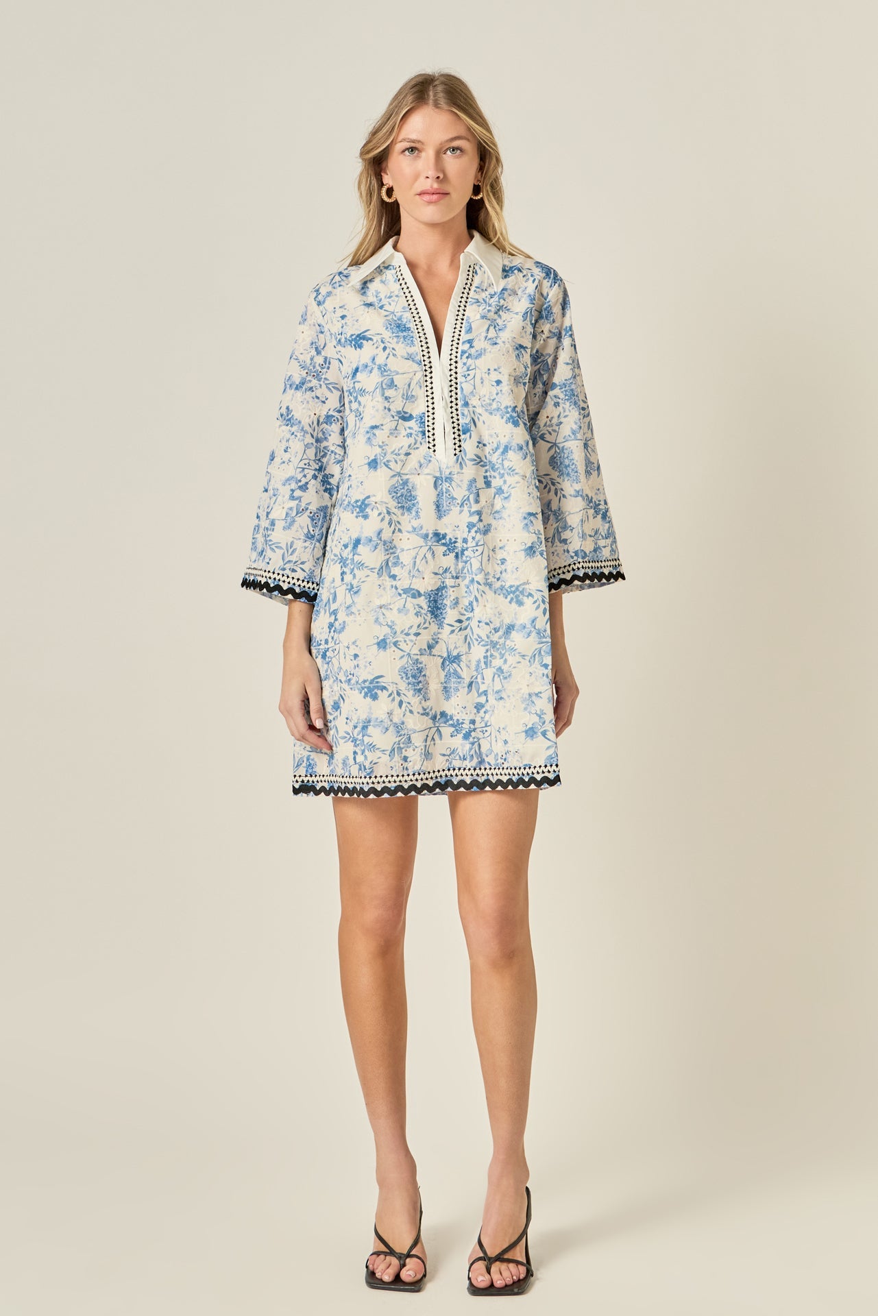 Floral Embroidery Mini Dress Floral Embroidery Mini Dress