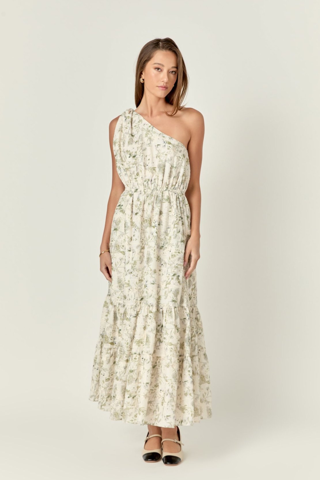 ENGLISH FACTORY - Floral Embroidery One Shoulder Maxi Dress - DRESSES available at Objectrare