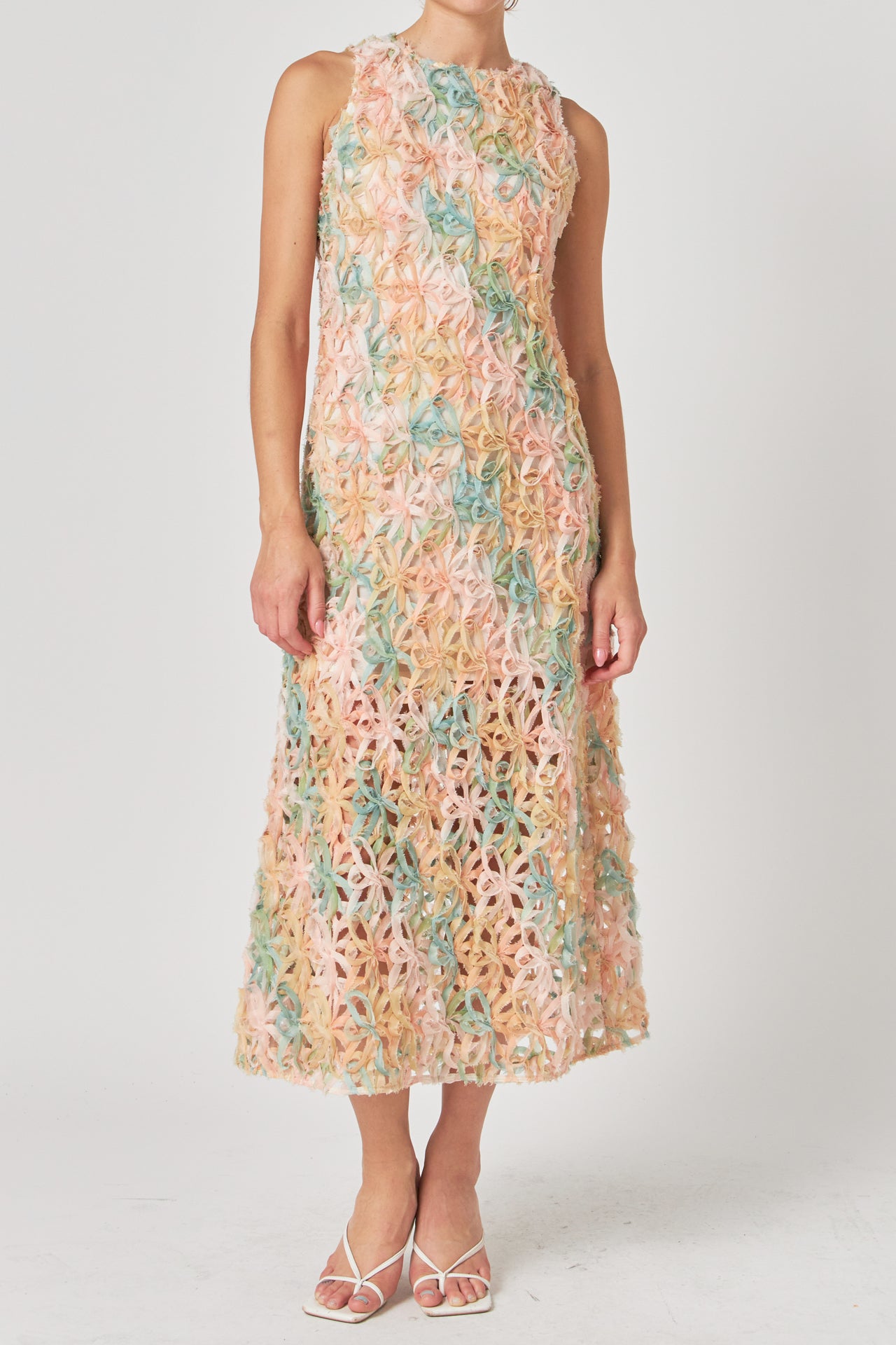 ENDLESS ROSE - Textured Sleeveless Maxi Dress - DRESSES available at Objectrare
