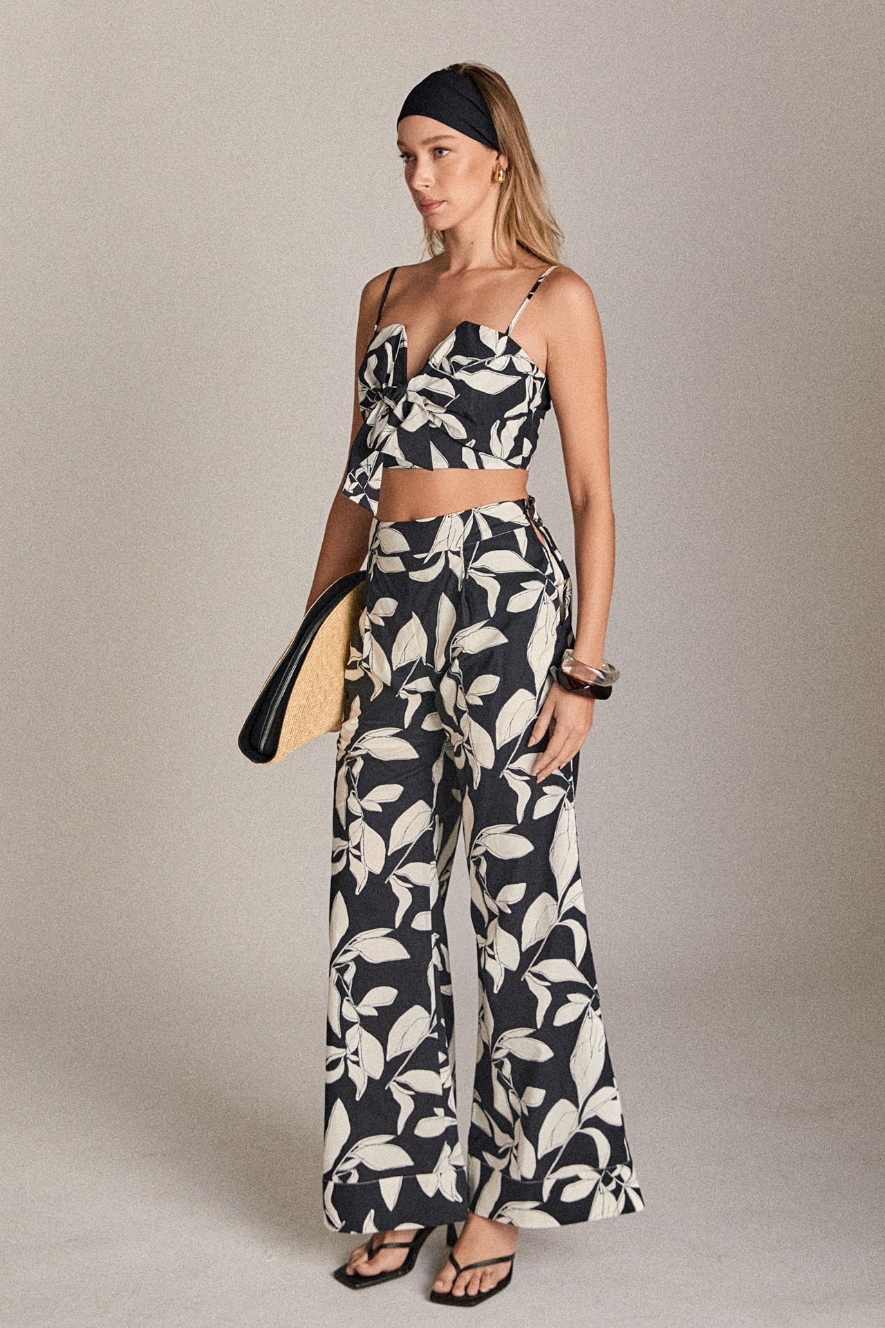 ENGLISH FACTORY - Bow Detail Printed Crop Top - TOPS available at Objectrare