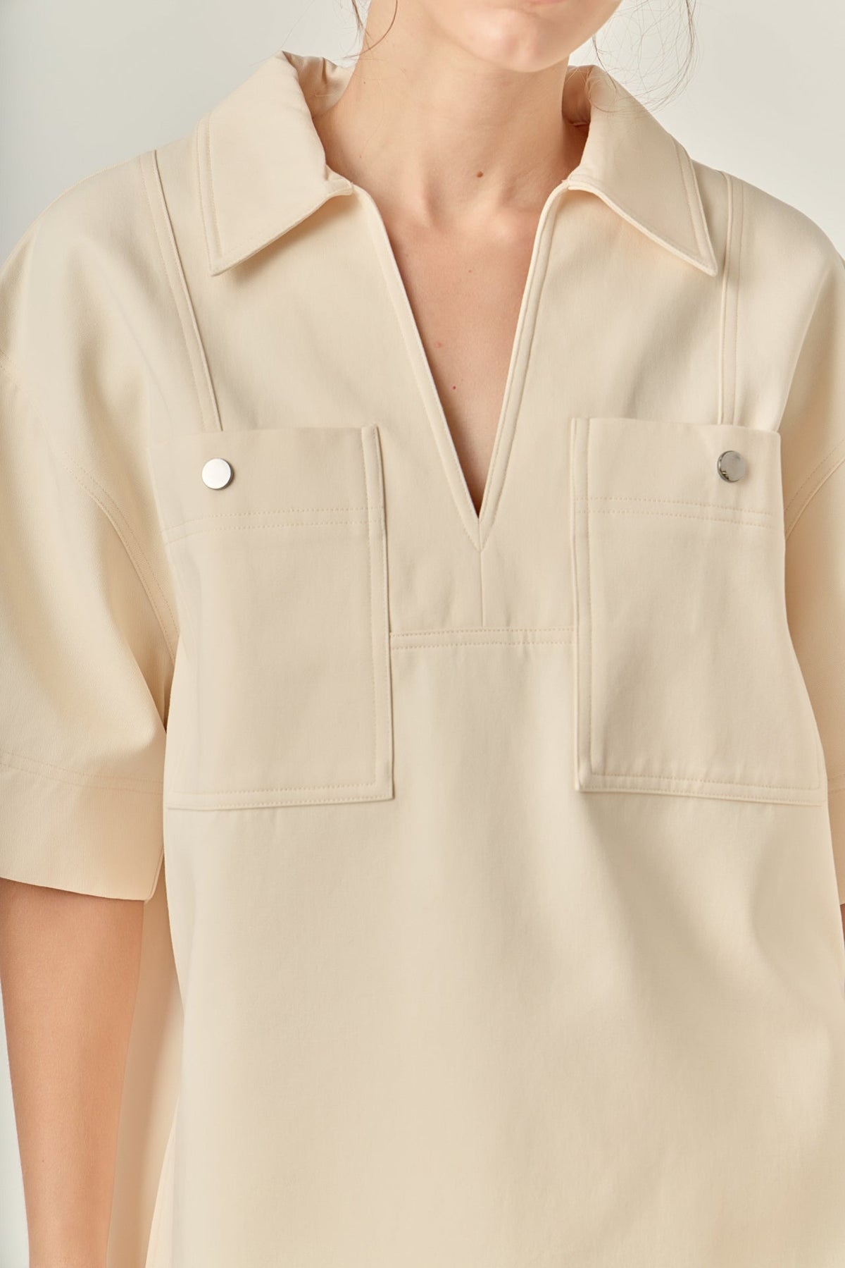 ENGLISH FACTORY - Oversized Collar Top - TOPS available at Objectrare