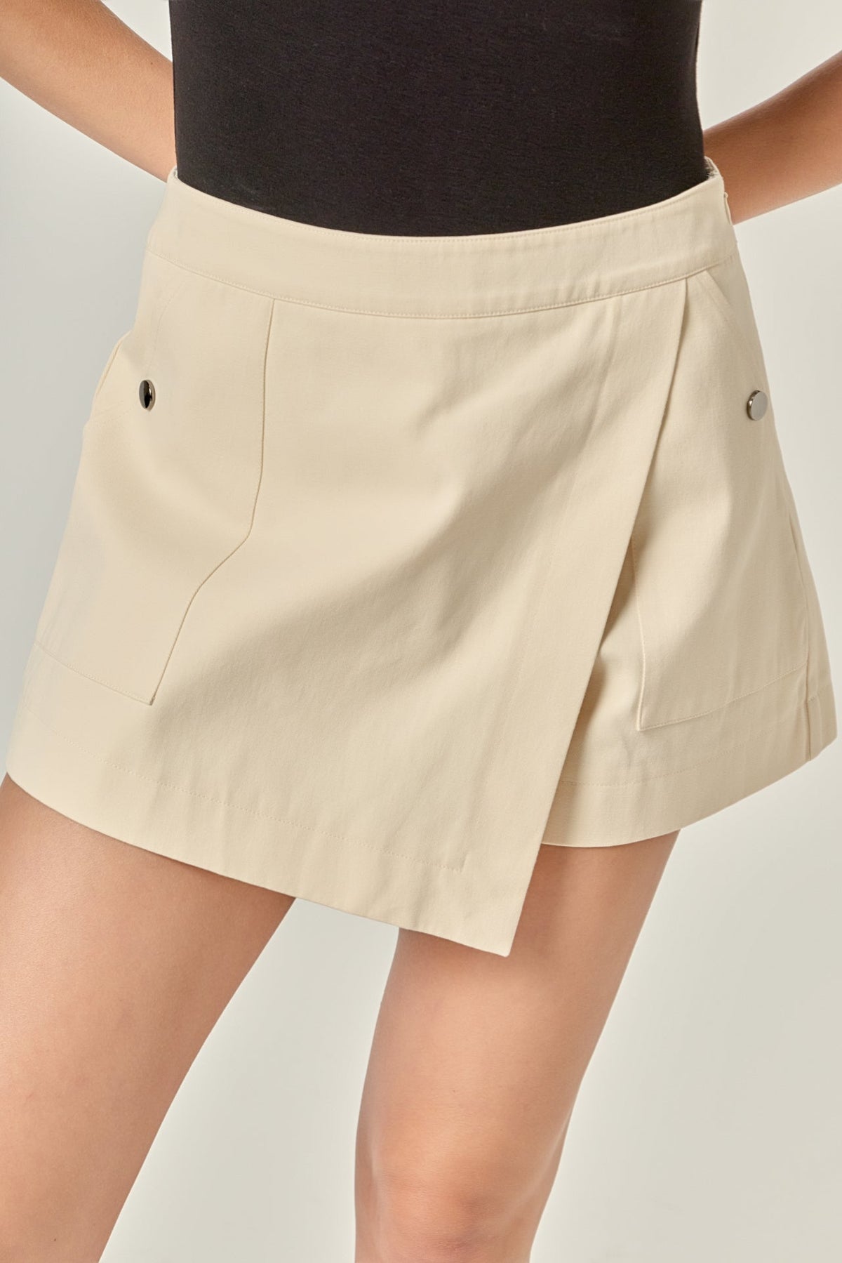 ENGLISH FACTORY - Wrap Detail Mini Skort - SKORTS available at Objectrare