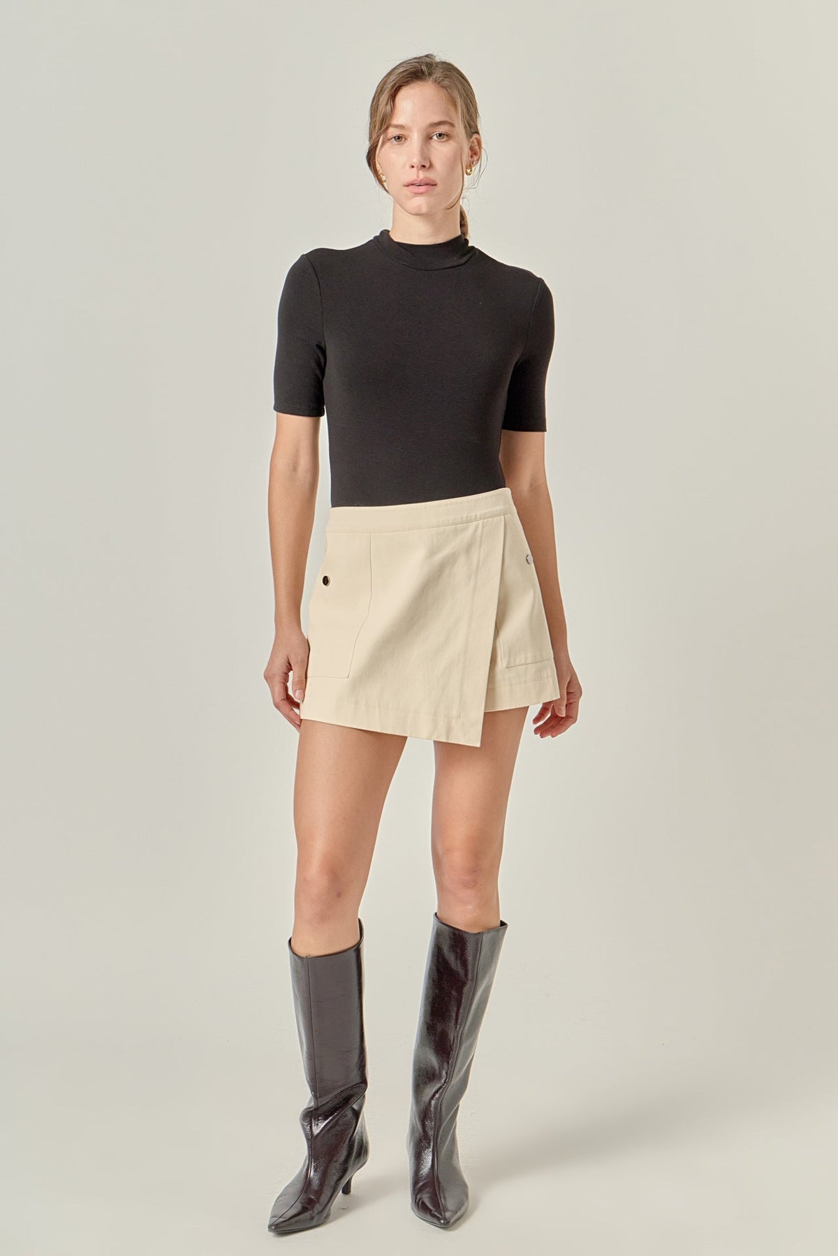 ENGLISH FACTORY - Wrap Detail Mini Skort - SKORTS available at Objectrare