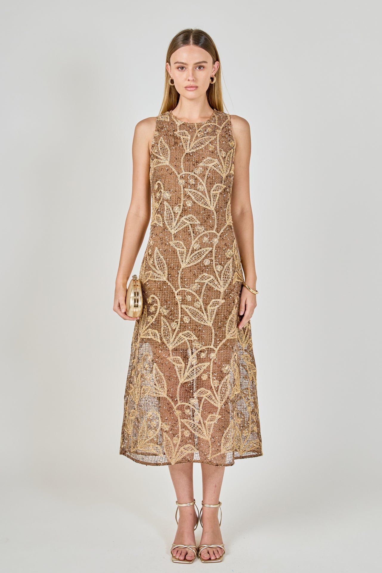 Textured Sleeveless Maxi Dress