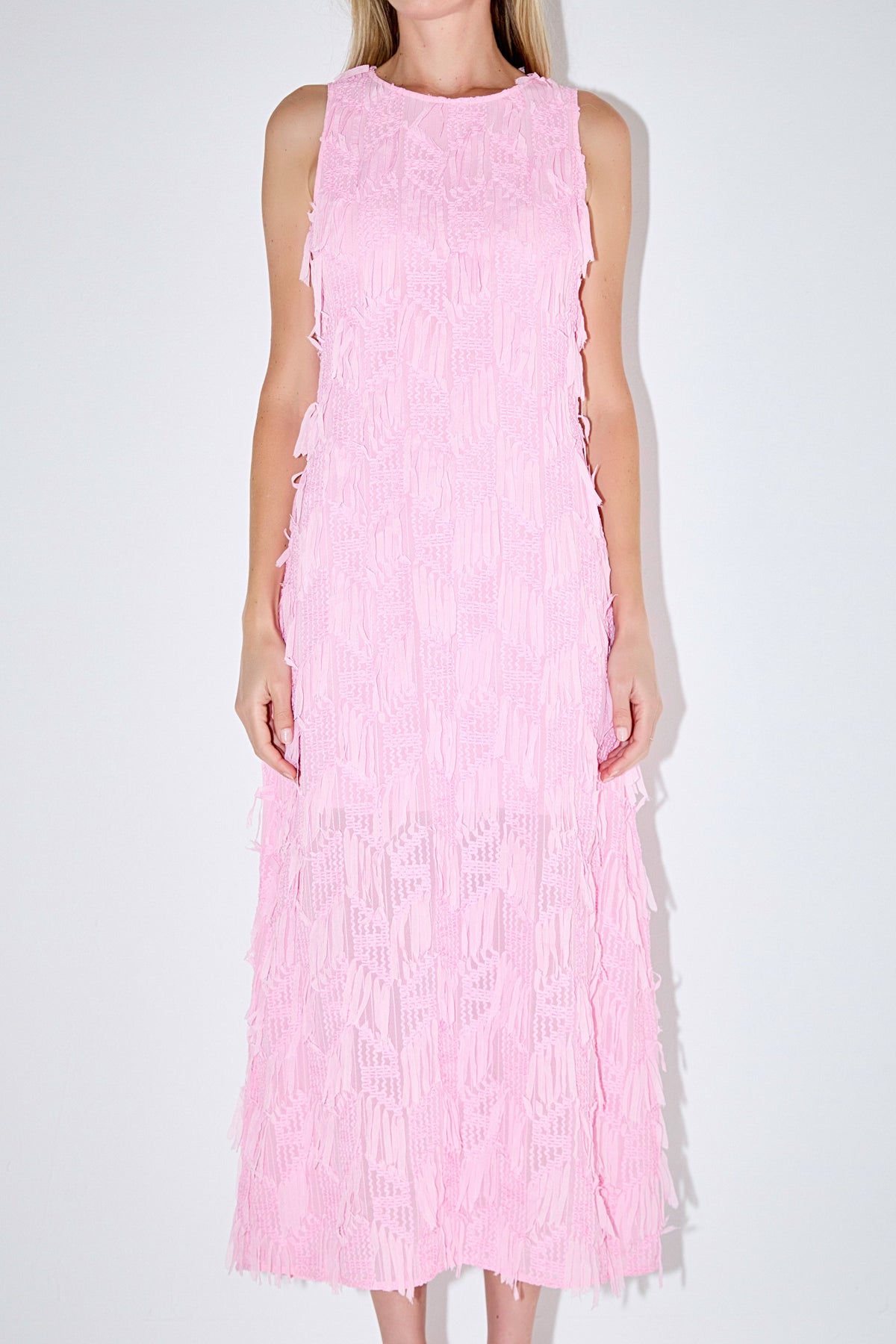 ENDLESS ROSE - Textured Sleeveless Maxi Dress - DRESSES available at Objectrare