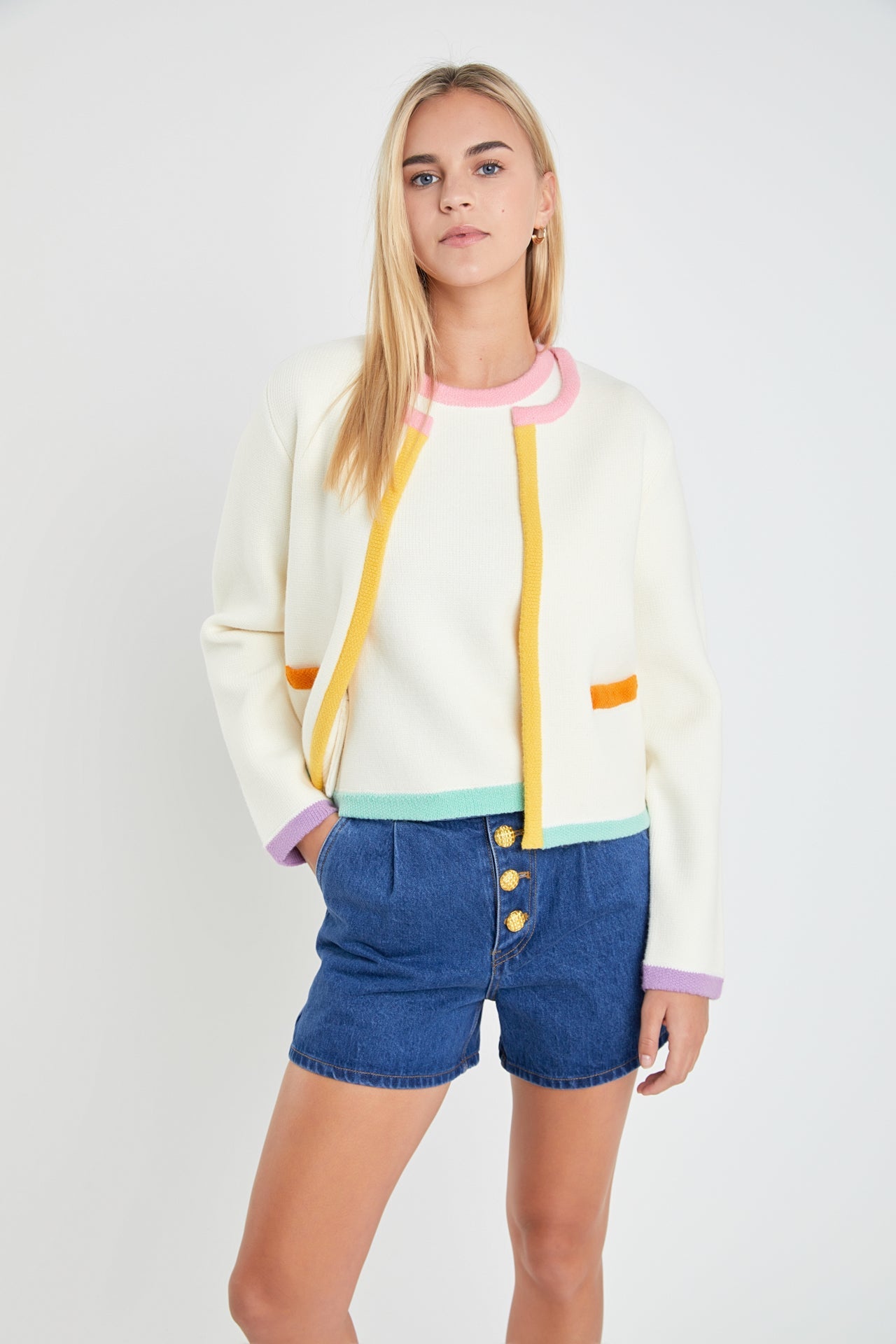 Color Block Sweater Cardigan