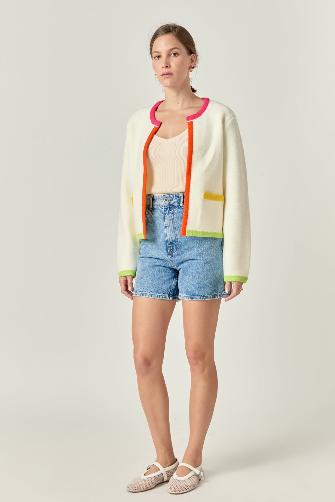 Color Block Sweater Cardigan