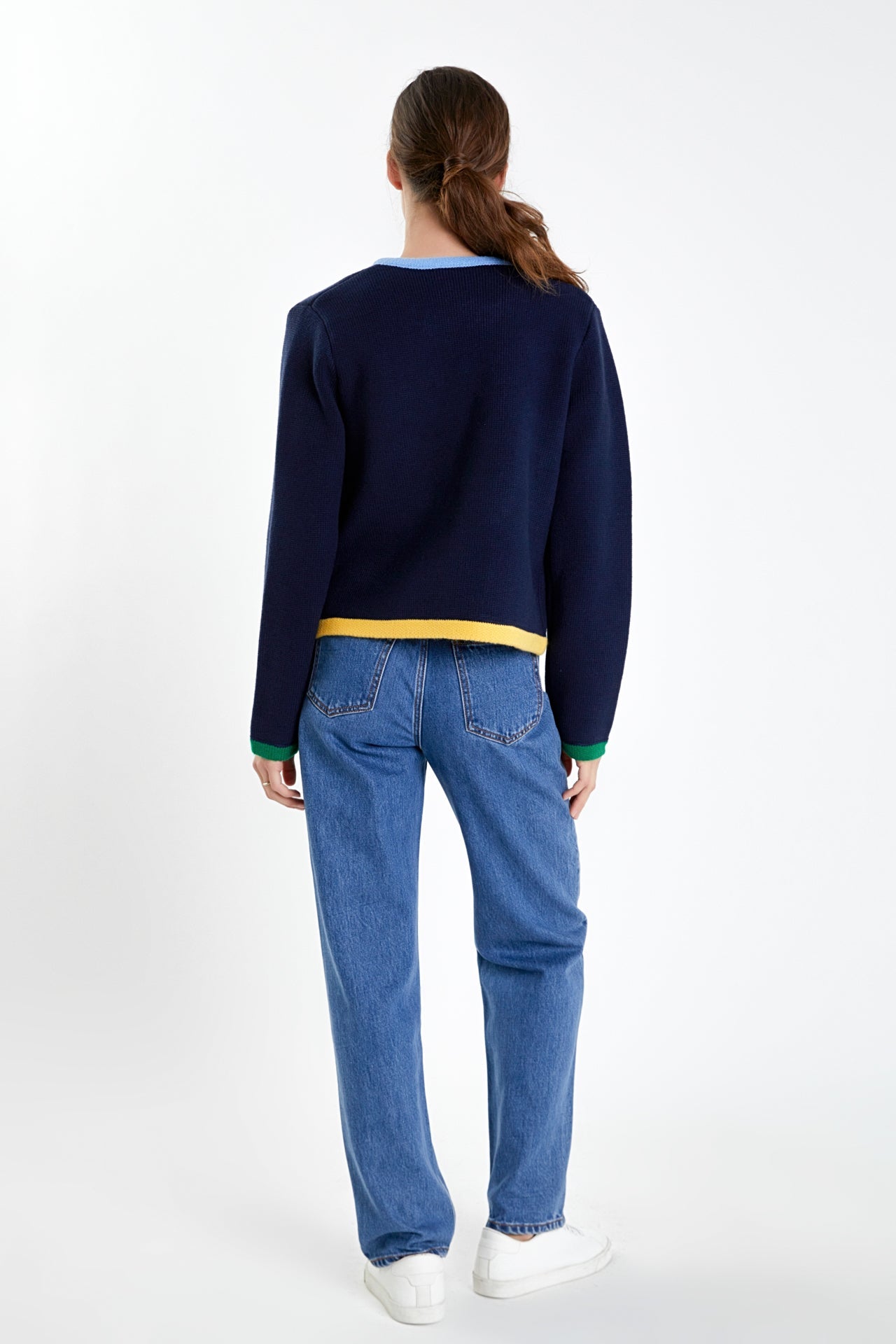 ENGLISH FACTORY - Color Block Sweater Cardigan - SWEATERS & KNITS available at Objectrare