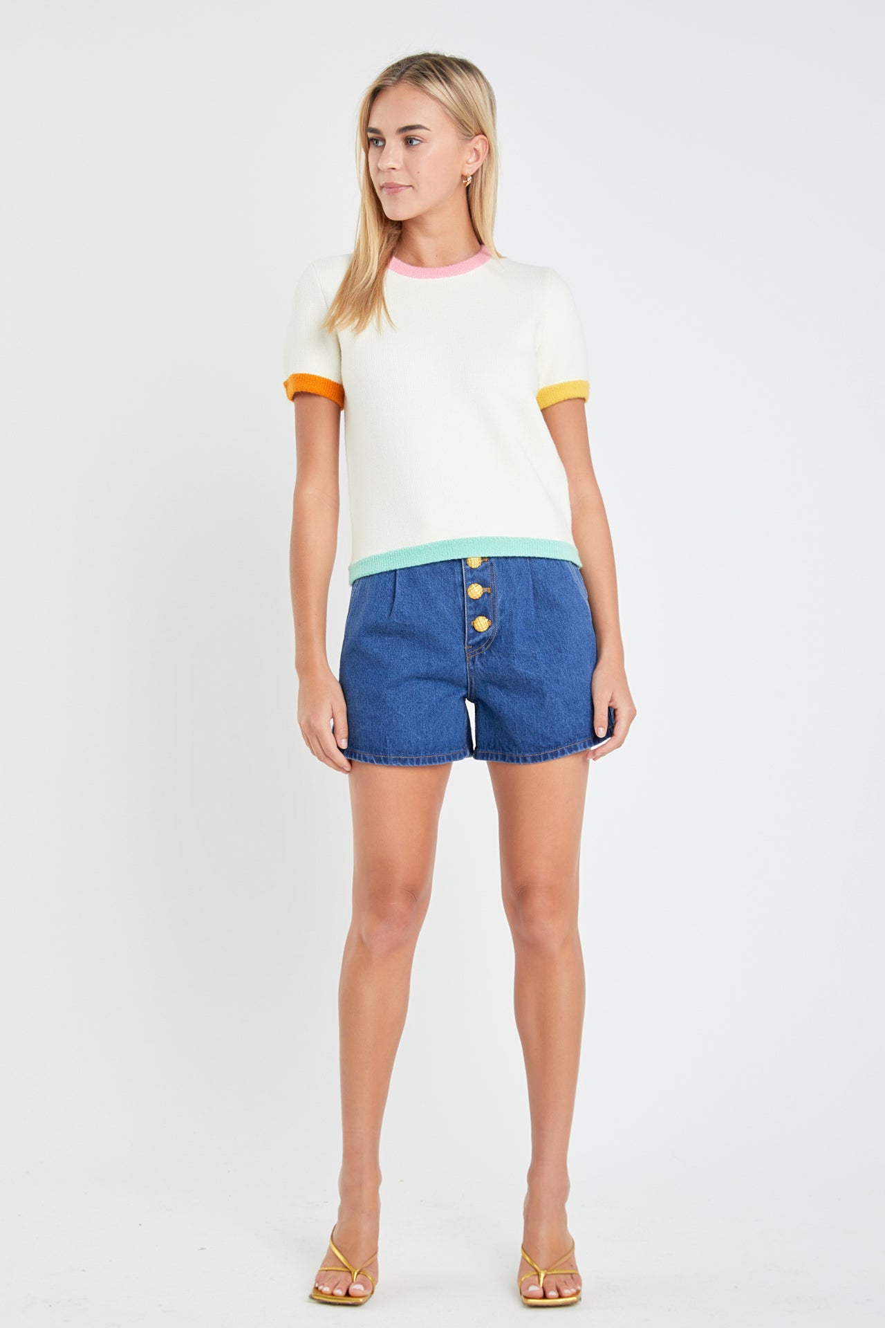 ENGLISH FACTORY - Color Block Sweater Top - SWEATERS & KNITS available at Objectrare