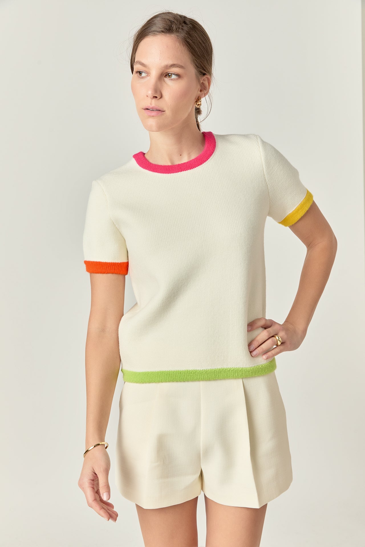 ENGLISH FACTORY - Color Block Sweater Top - SWEATERS & KNITS available at Objectrare